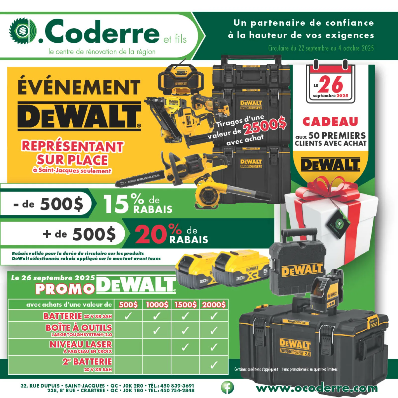 Page 1 de la Circulaire O.Coderre et Fils du 22 septembre au 4 octobre 2025