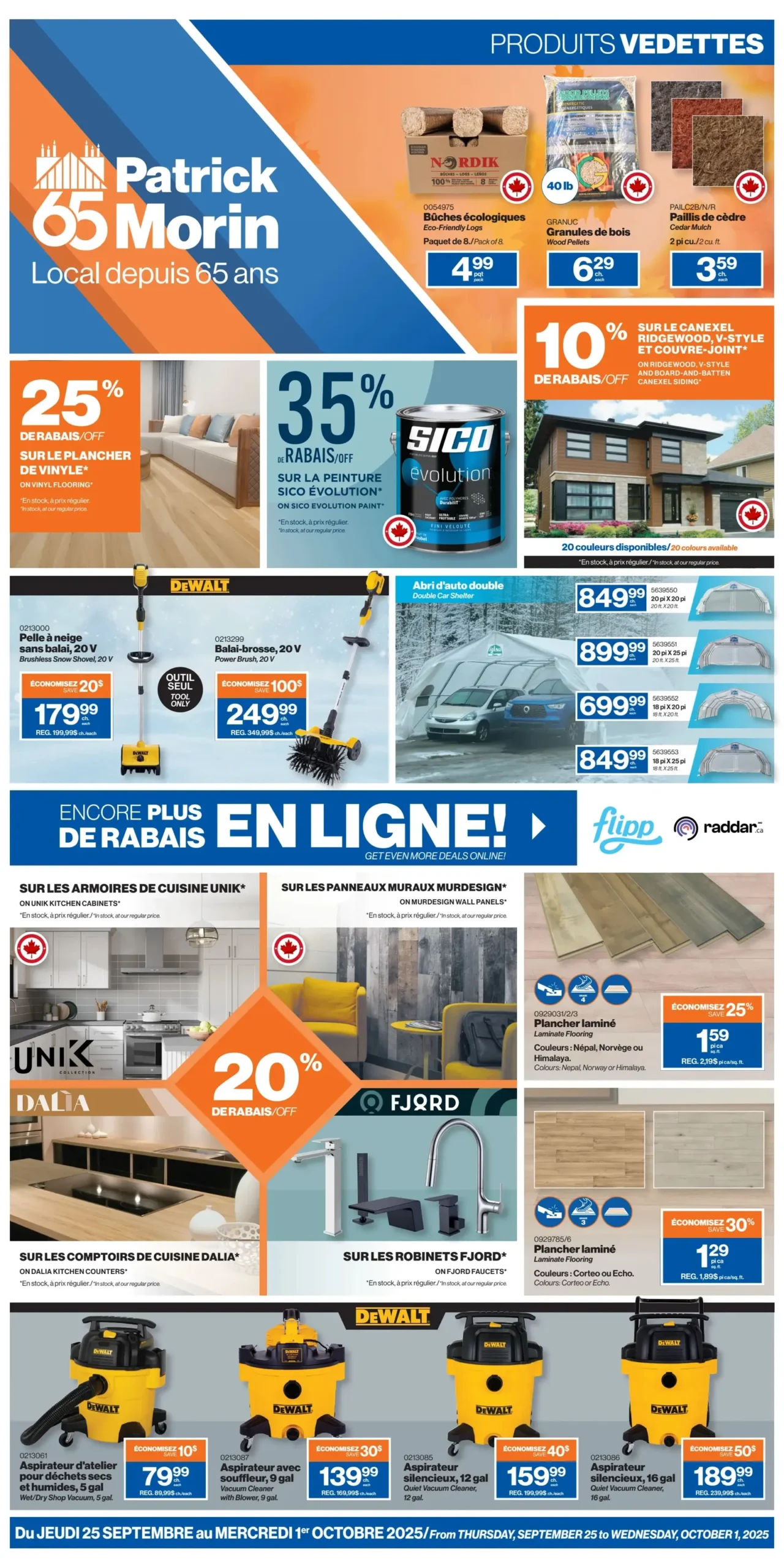 Page 1 de la Circulaire Patrick Morin du 25 septembre au 1 octobre 2025