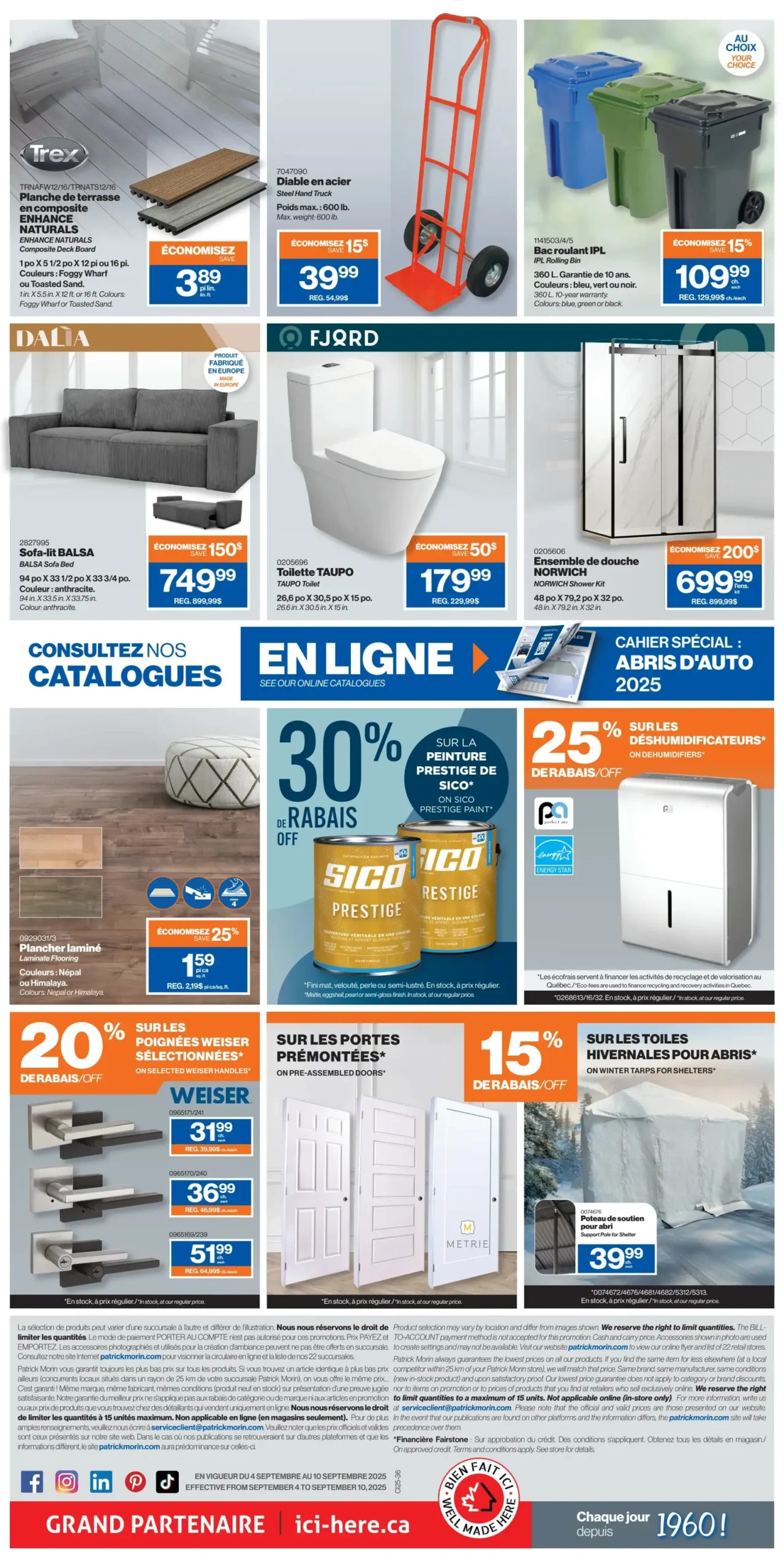 Page 2 de la Circulaire Patrick Morin du 4 au 10 septembre 2025