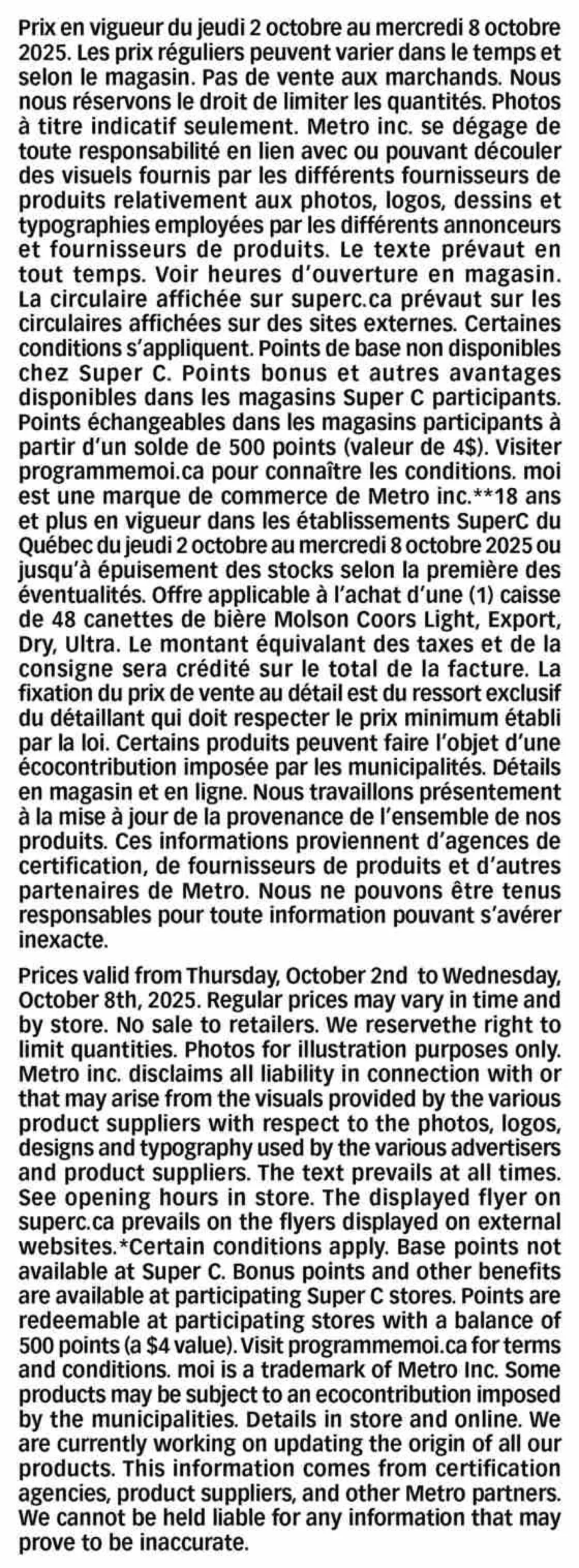 Page 21 de la Circulaire Super C du 2 au 8 octobre 2025