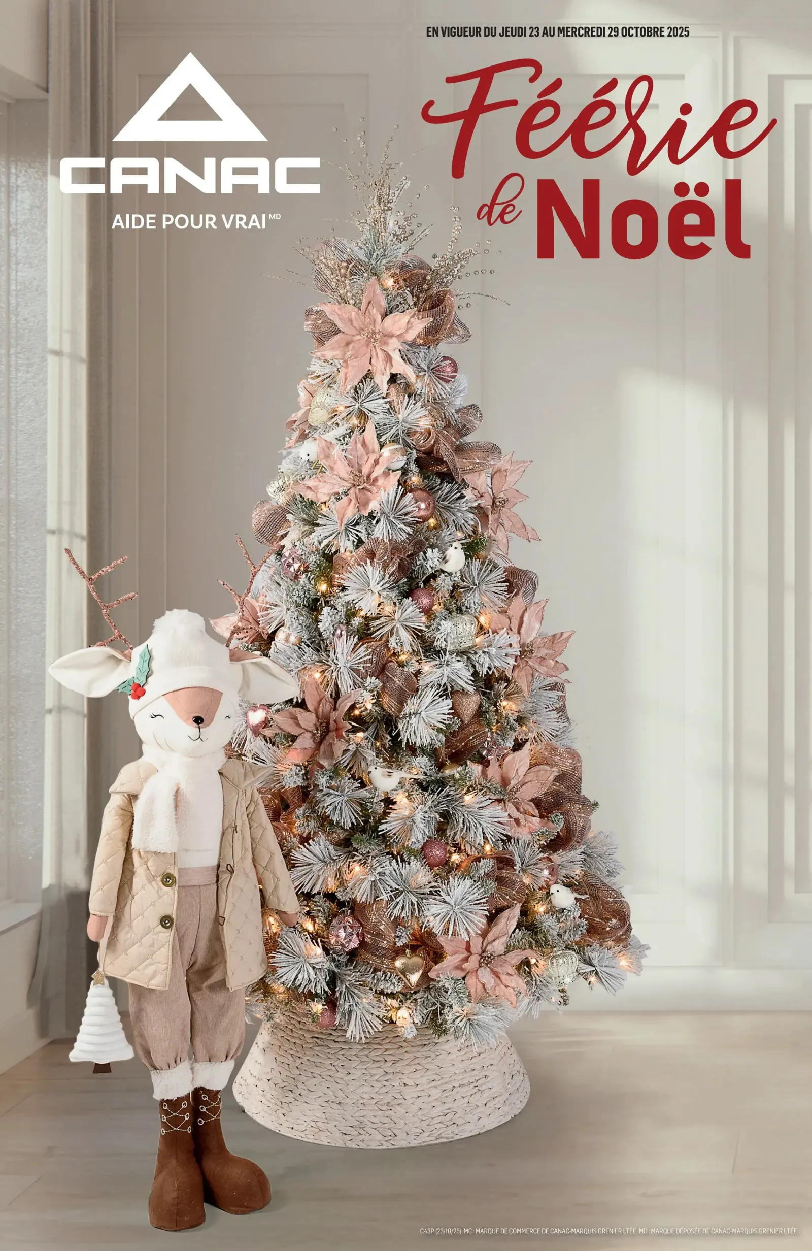 Page 1 de la Circulaire Canac Féérie de Noël du 23 au 29 octobre 2025