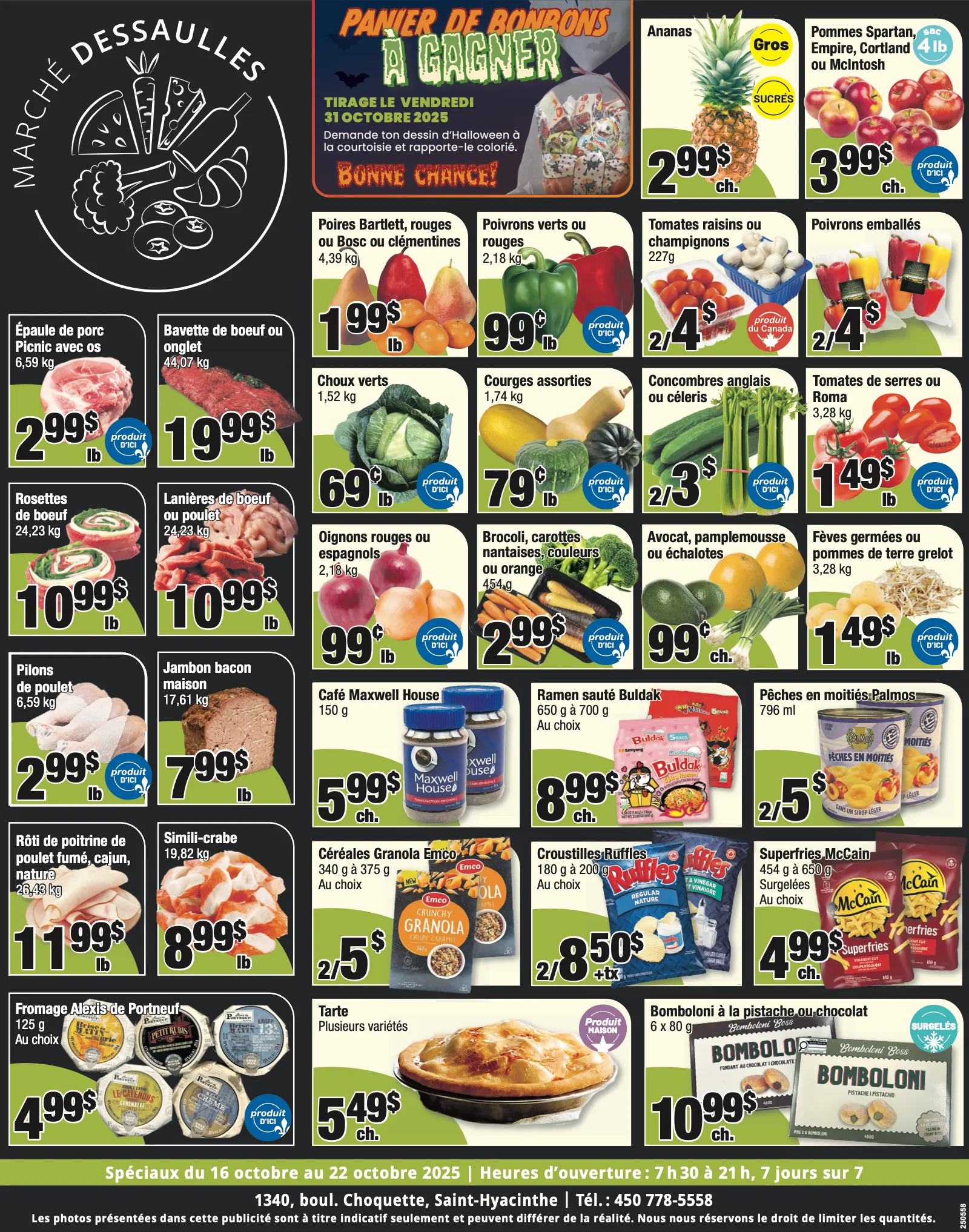 Page 1 de la Circulaire Marché Dessaulles du 16 au 22 octobre 2025