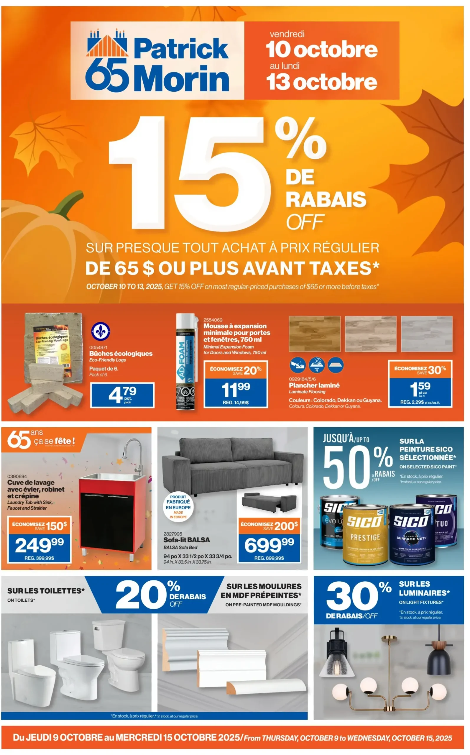 Page 1 de la Circulaire Patrick Morin du 9 au 15 octobre 2025