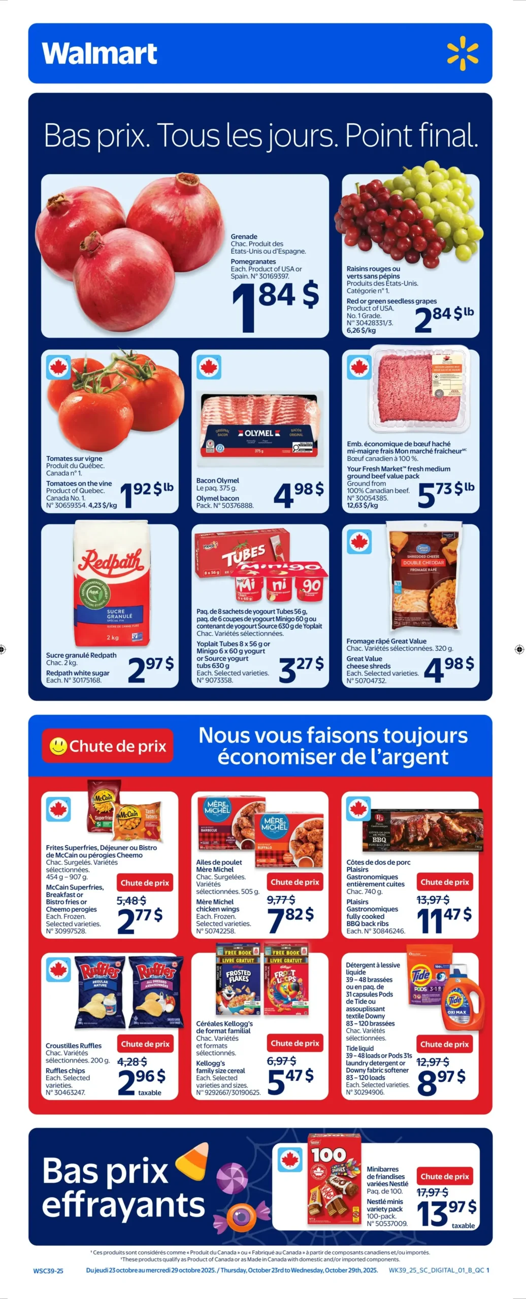 Page 1 de la Circulaire Walmart du 23 au 29 octobre 2025