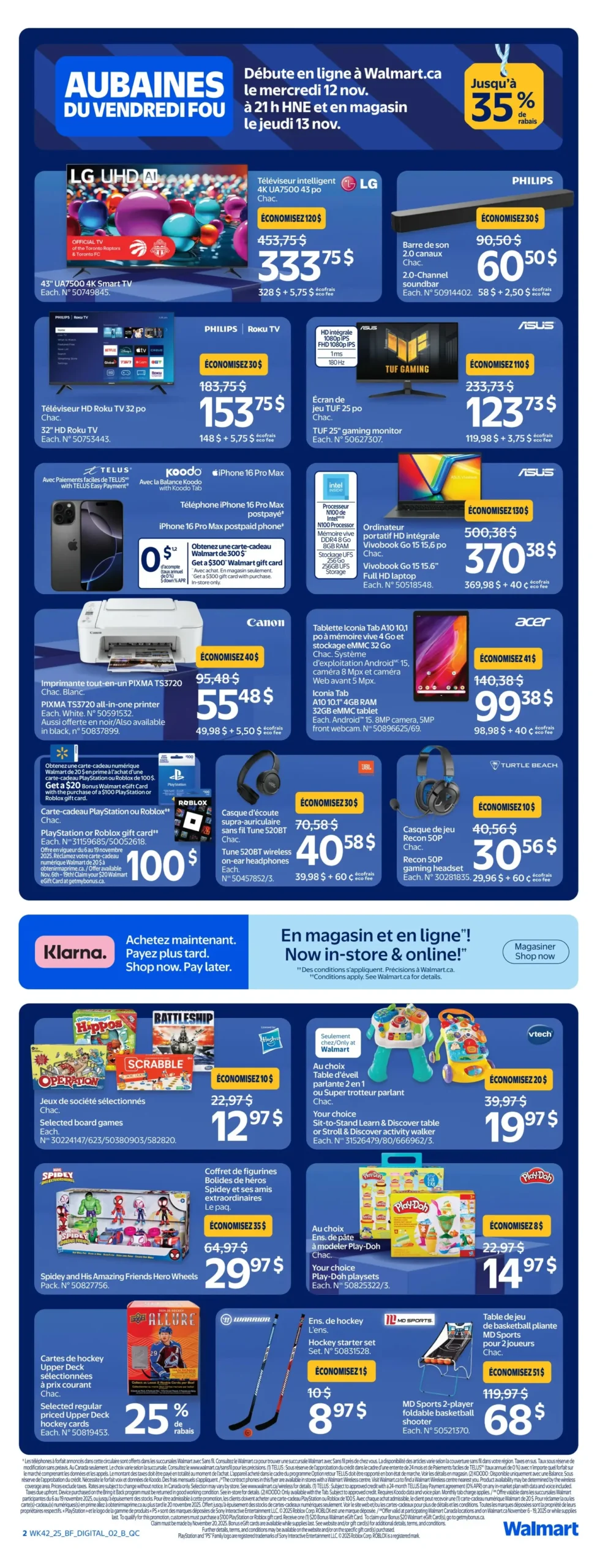 Page 2 de la Circulaire Walmart Vendredi Fou du 13 au 19 novembre 2025