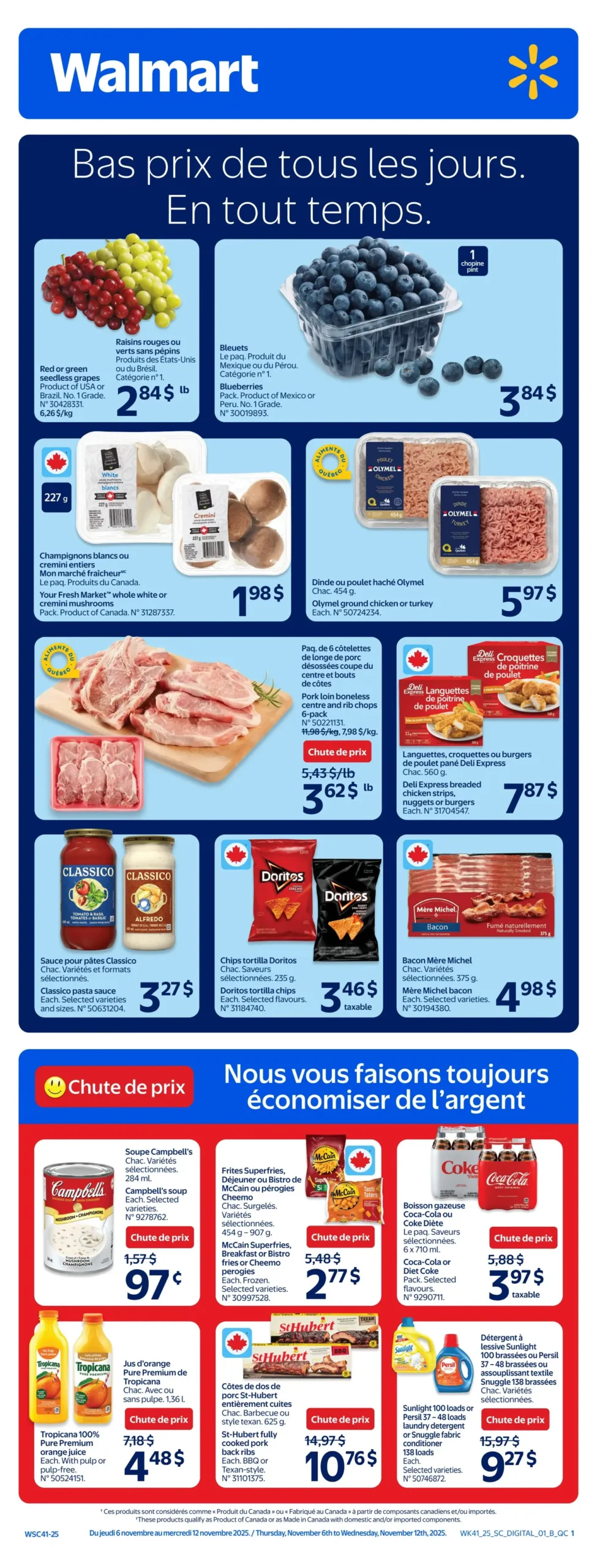 Page 1 de la Circulaire Walmart du 6 au 12 novembre 2025