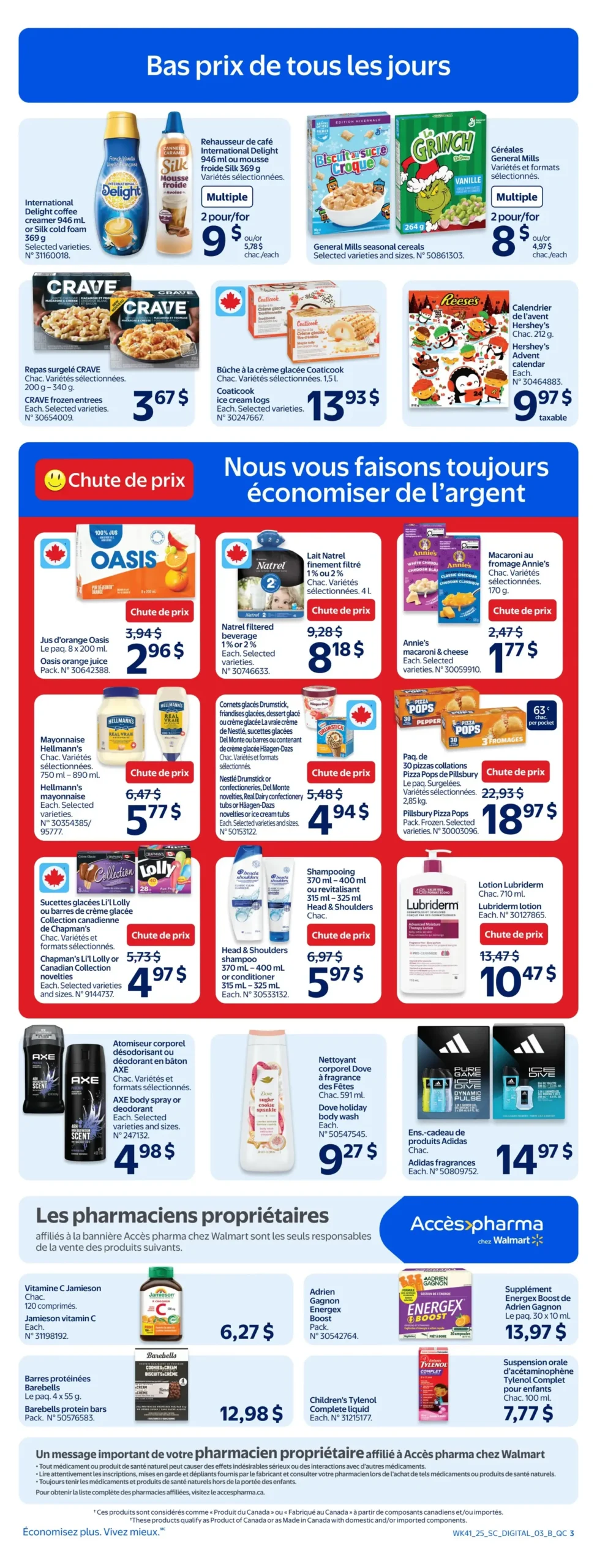Page 3 de la Circulaire Walmart du 6 au 12 novembre 2025