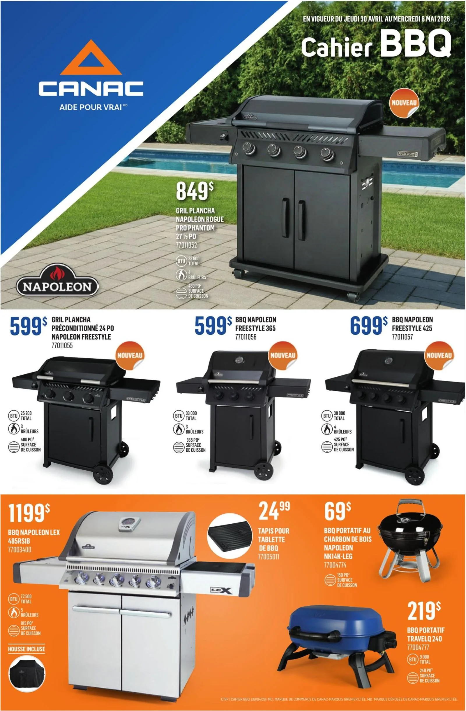 Page 1 de la Cahier BBQ Canac du 30 avril au 6 mai 2026