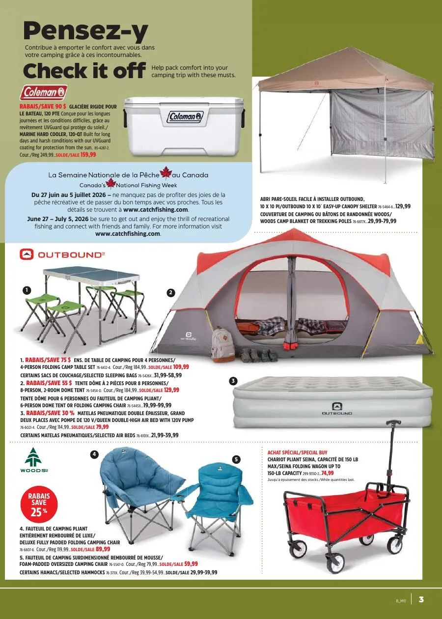 Page 3 de la Cahier Canadian Tire En pleine nature du 7 au 27 mai 2026