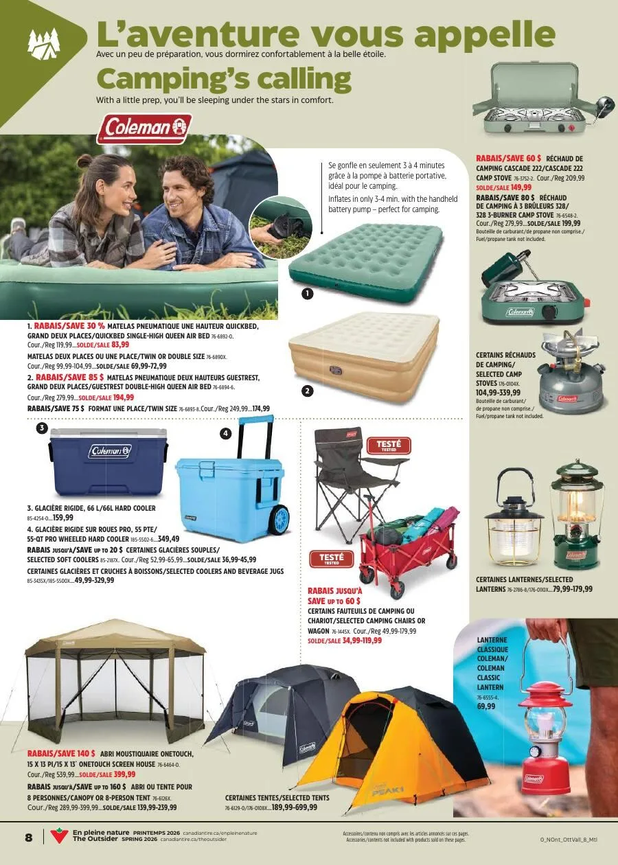 Page 8 de la Cahier Canadian Tire En pleine nature du 7 au 27 mai 2026