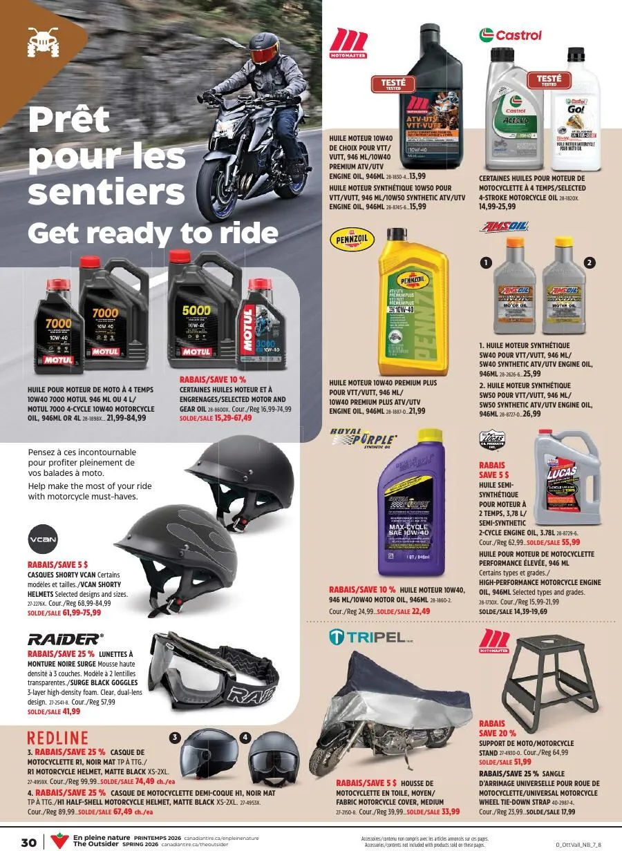 Page 30 de la Cahier Canadian Tire En pleine nature du 7 au 27 mai 2026