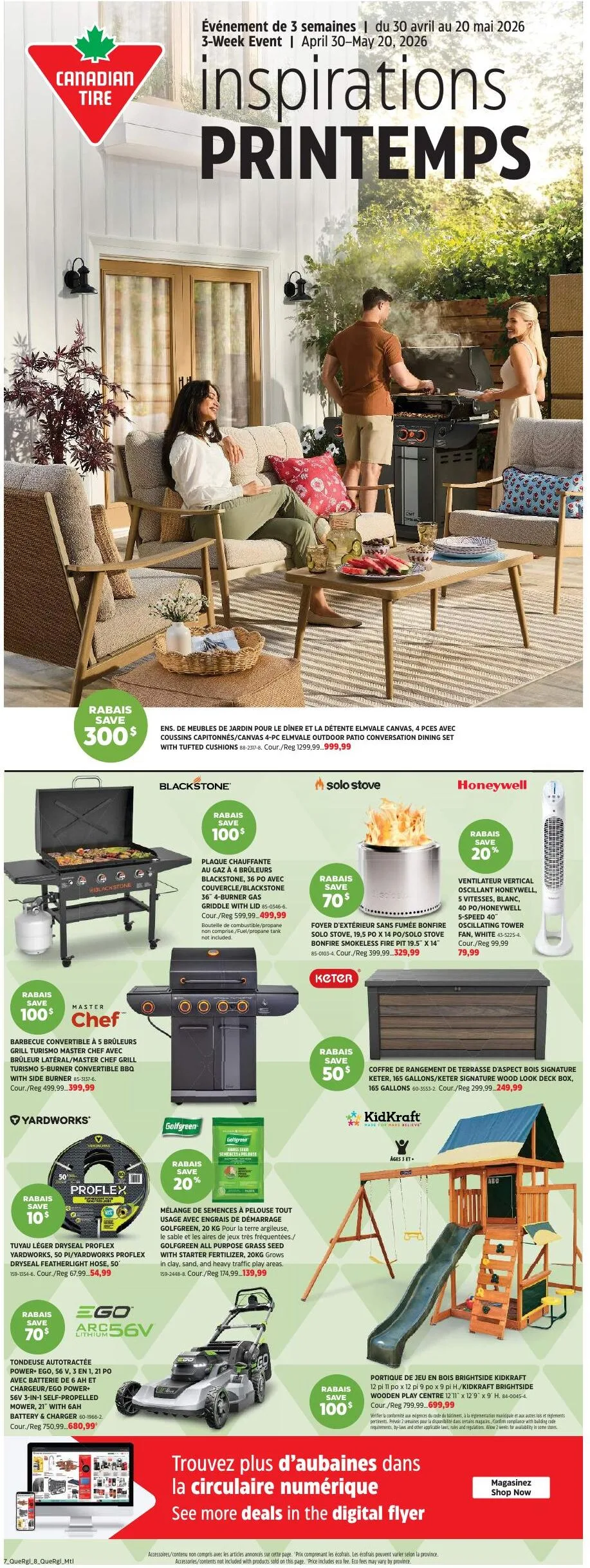 Page 1 de la Cahier Canadian Tire Inspirations Printemps du 30 avril au 20 mai 2026