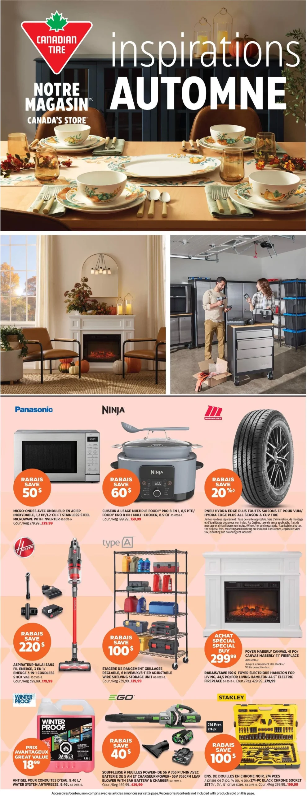 Page 1 de la Cahier Canadian Tire Inspirations automne du 24 septembre au 14 octobre 2026