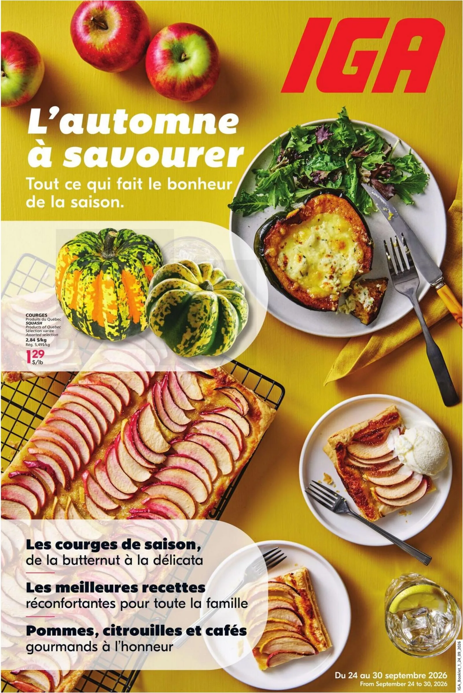 Page 1 de la Cahier IGA du 24 septembre au 14 octobre 2026
