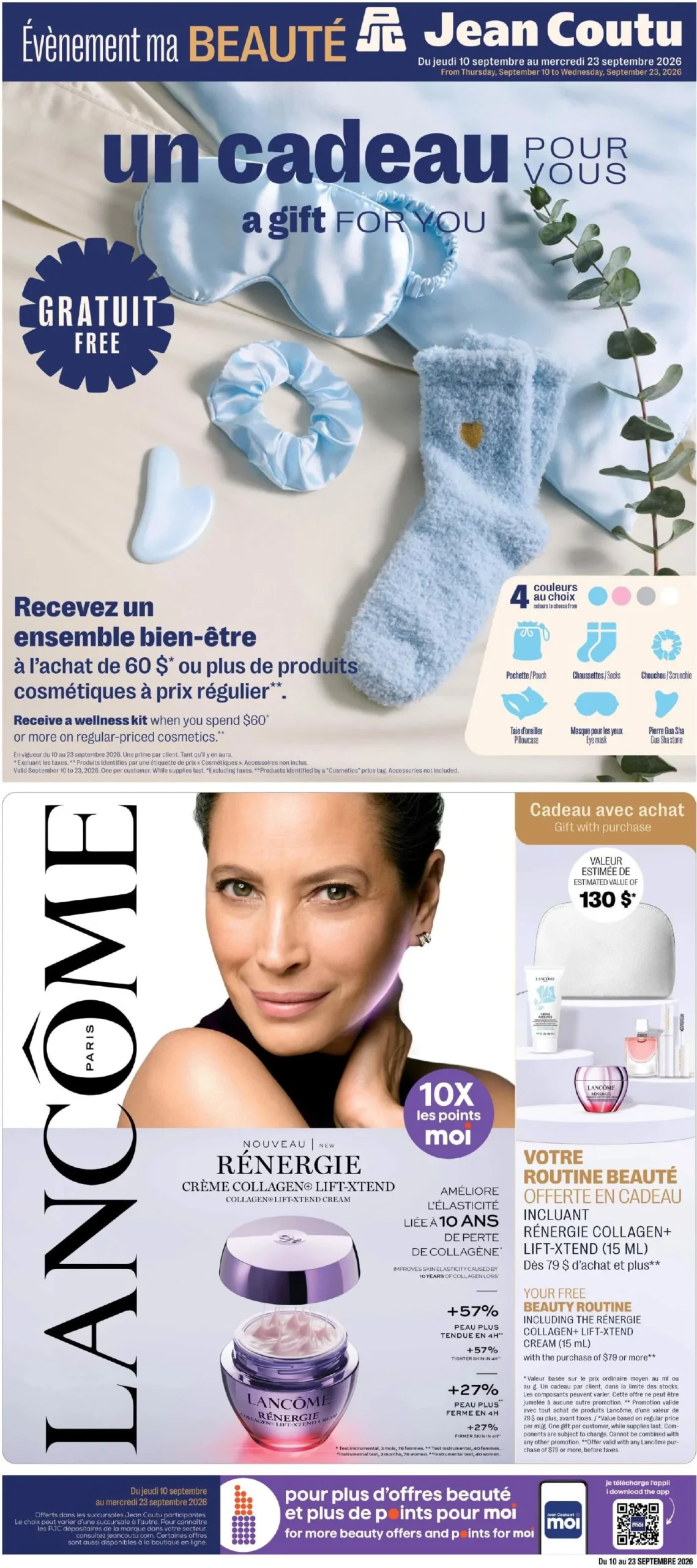 Page 1 de la Cahier Jean Coutu Beauté du 10 au 23 septembre 2026