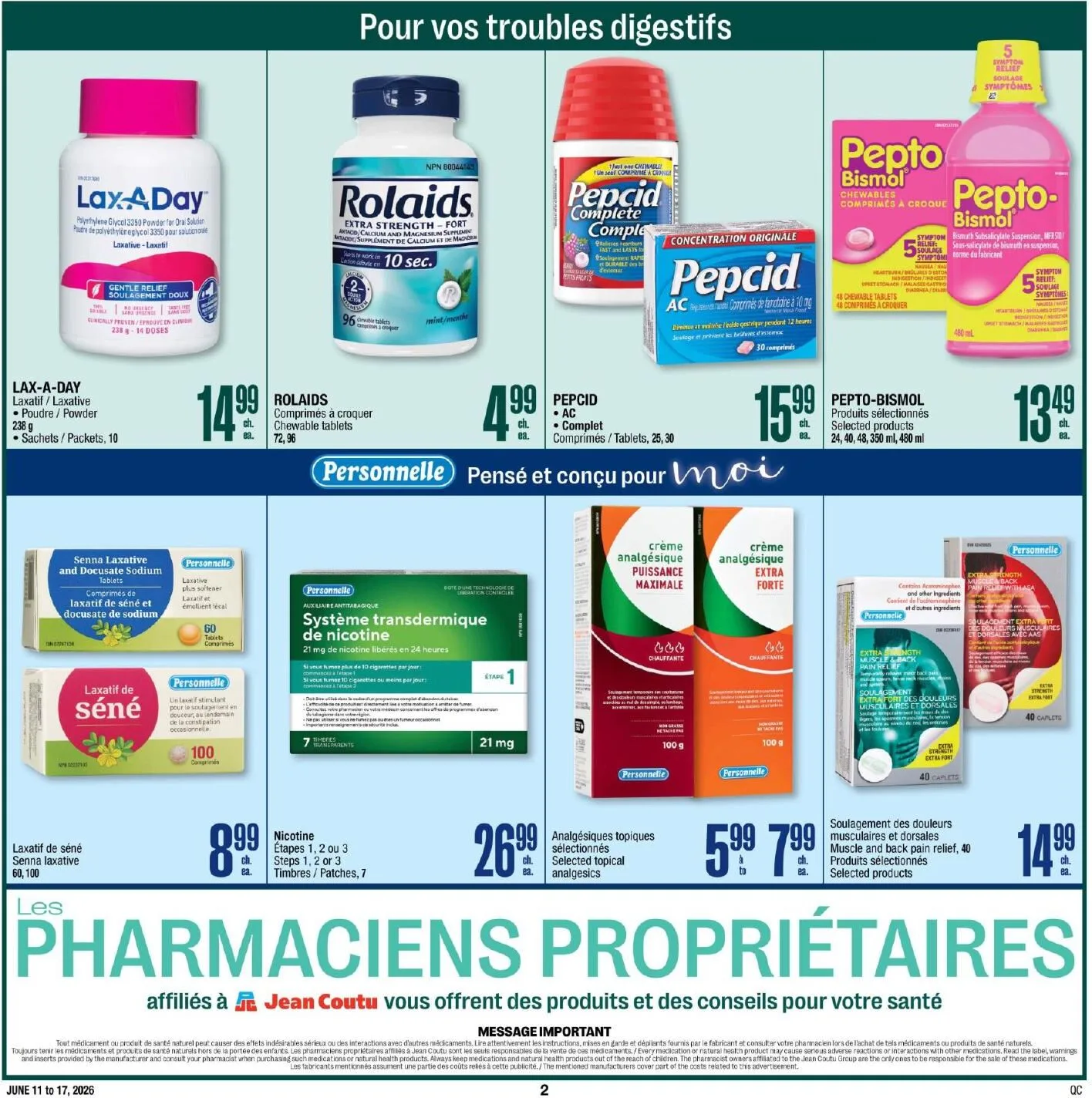 Page 4 de la Cahier Jean Coutu Santé du 11 au 17 juin 2026