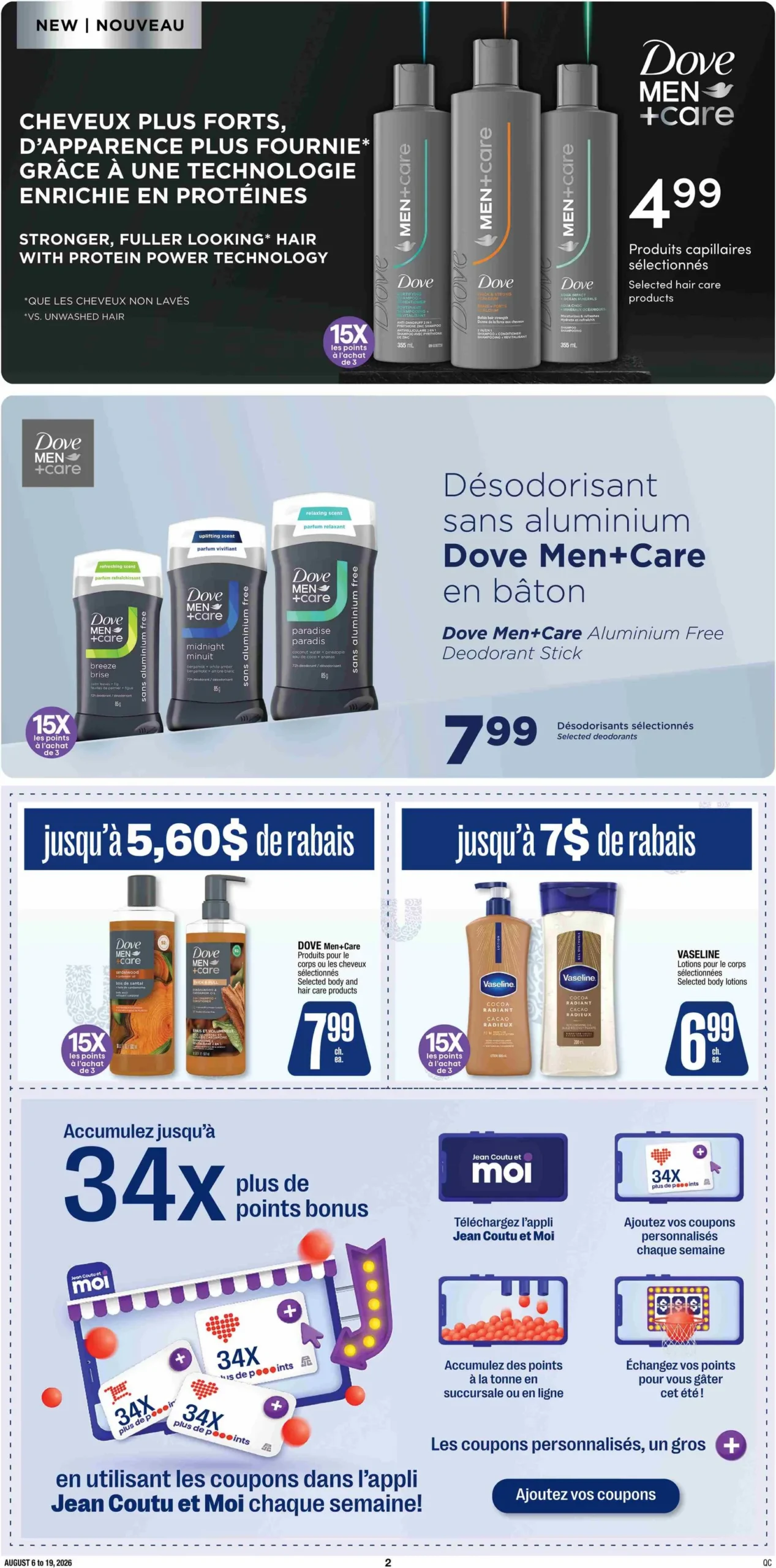 Page 2 de la Cahier Jean Coutu Unilever du 6 au 19 août 2026