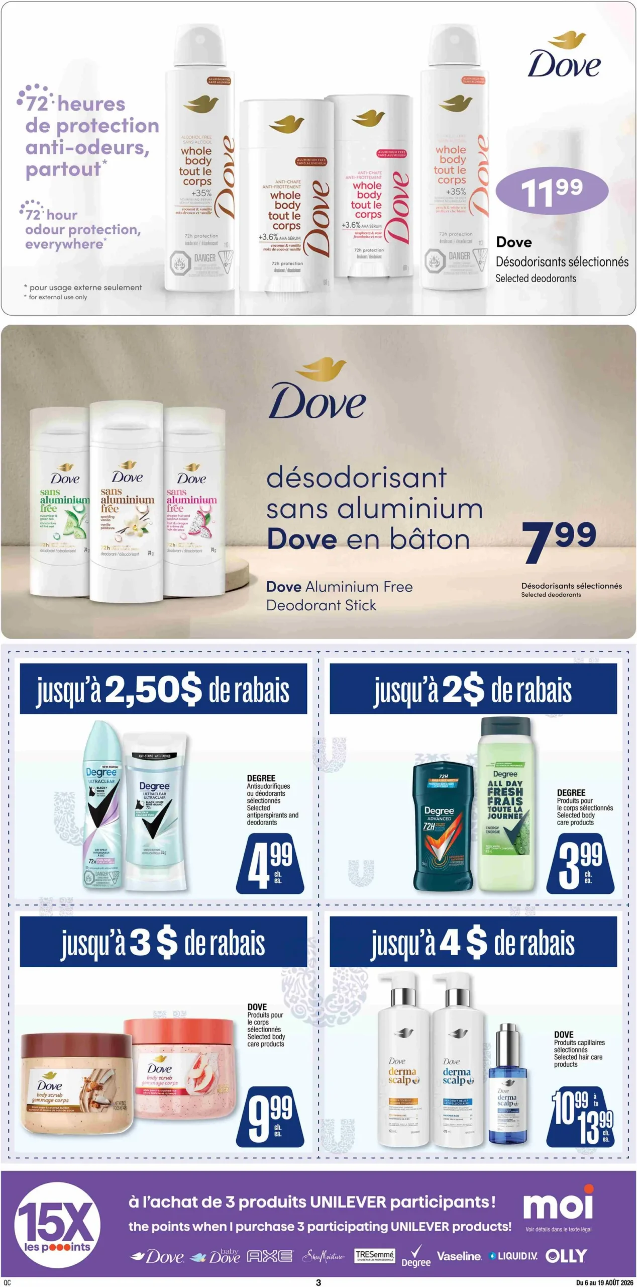 Page 3 de la Cahier Jean Coutu Unilever du 6 au 19 août 2026