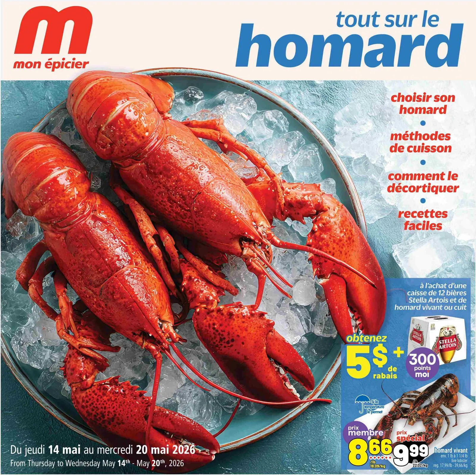Page 1 de la Cahier Metro Homard du 14 au 20 mai 2026