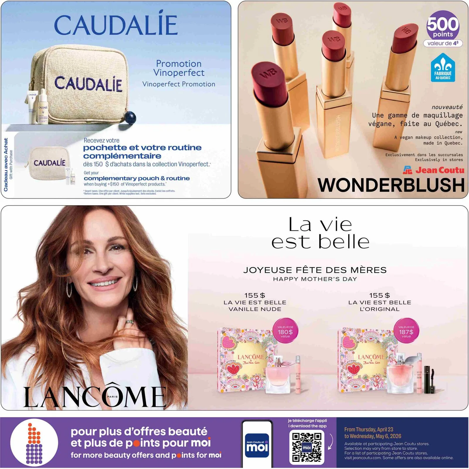 Page 3 de la Cahier Prestige Jean Coutu du 23 avril au 6 mai 2026