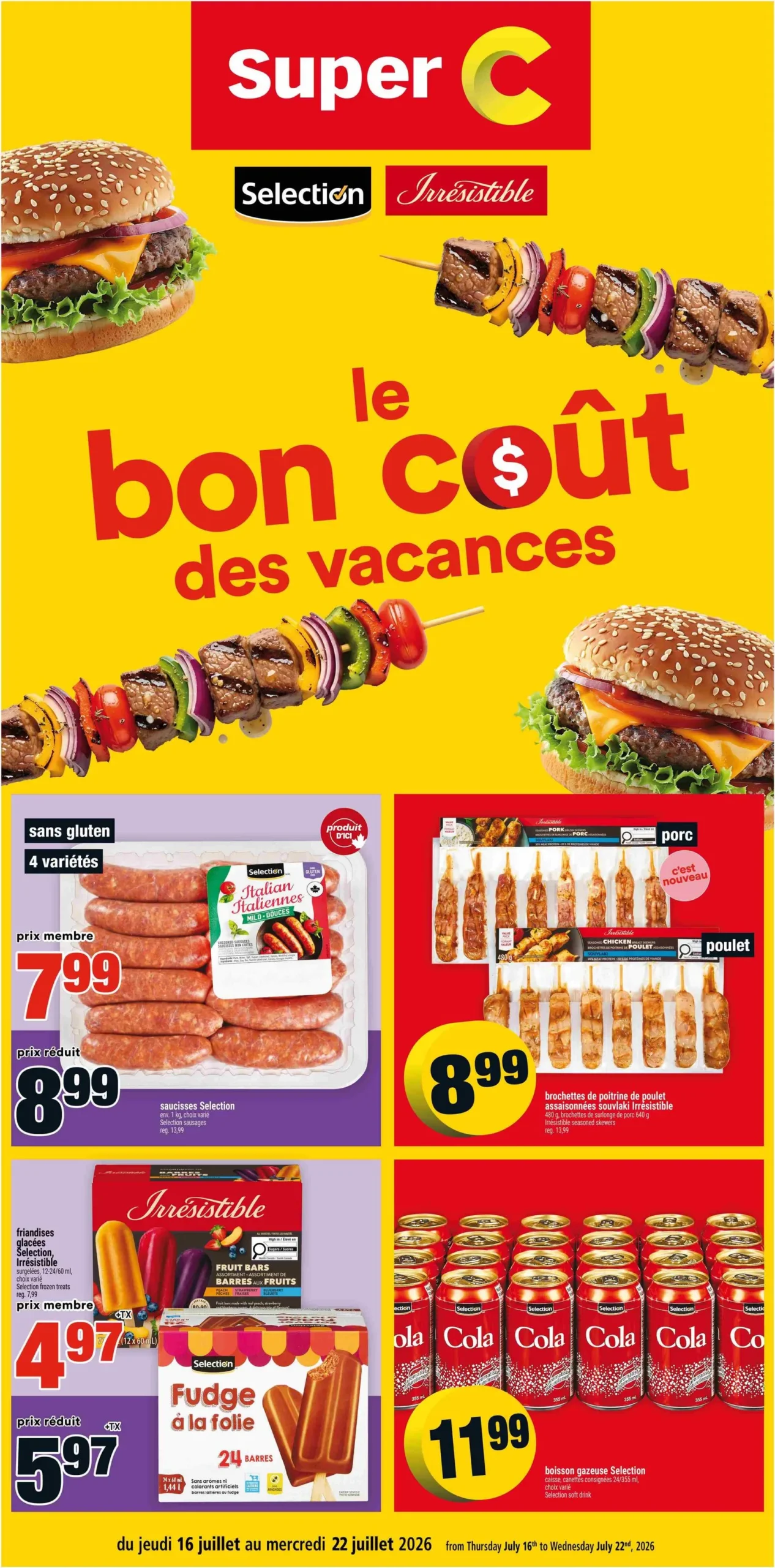 Page 1 de la Cahier Super C Marques Privées du 16 au 22 juillet 2026