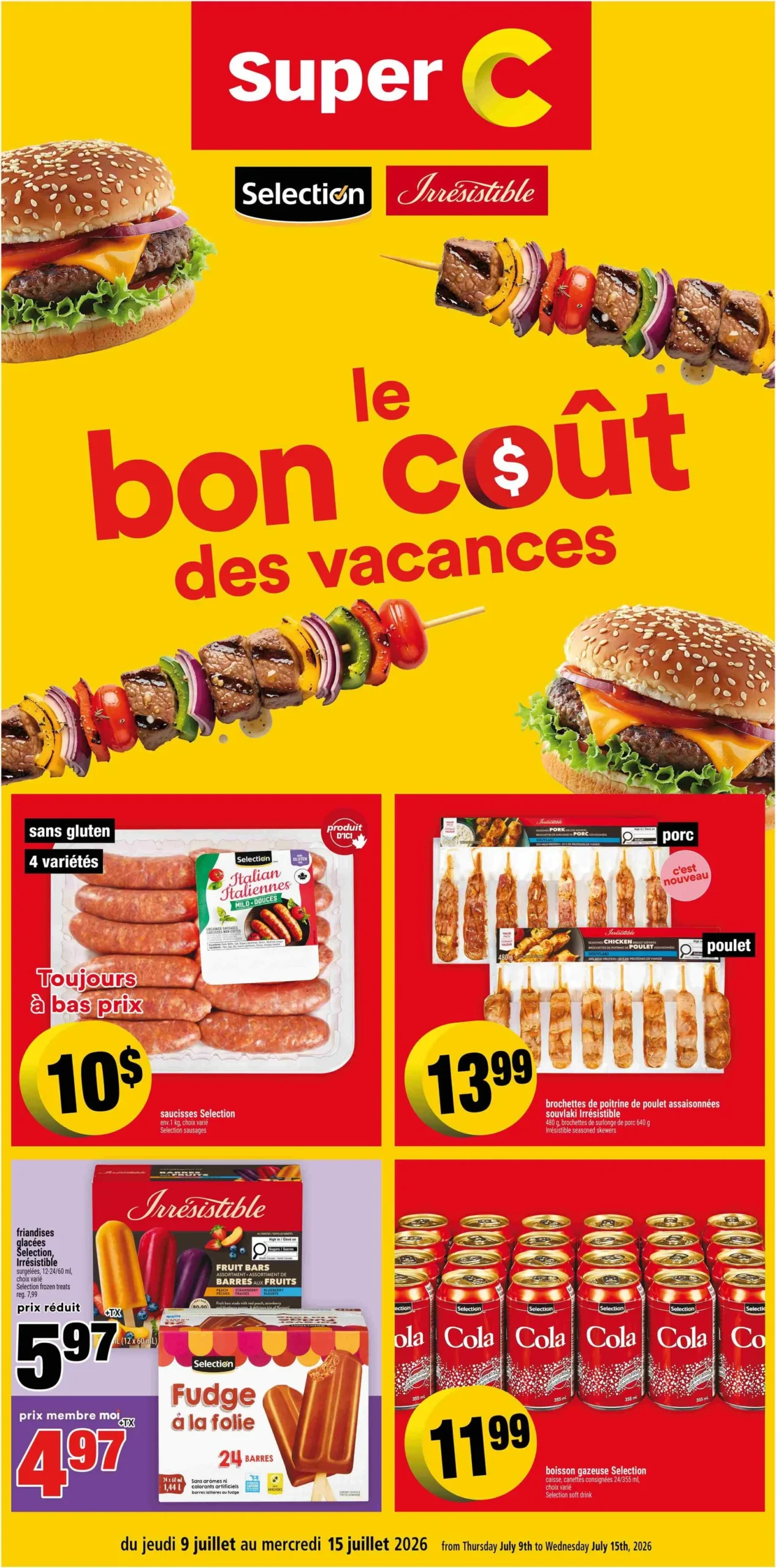 Page 1 de la Cahier Super C Marques Privées du 9 au 15 juillet 2026