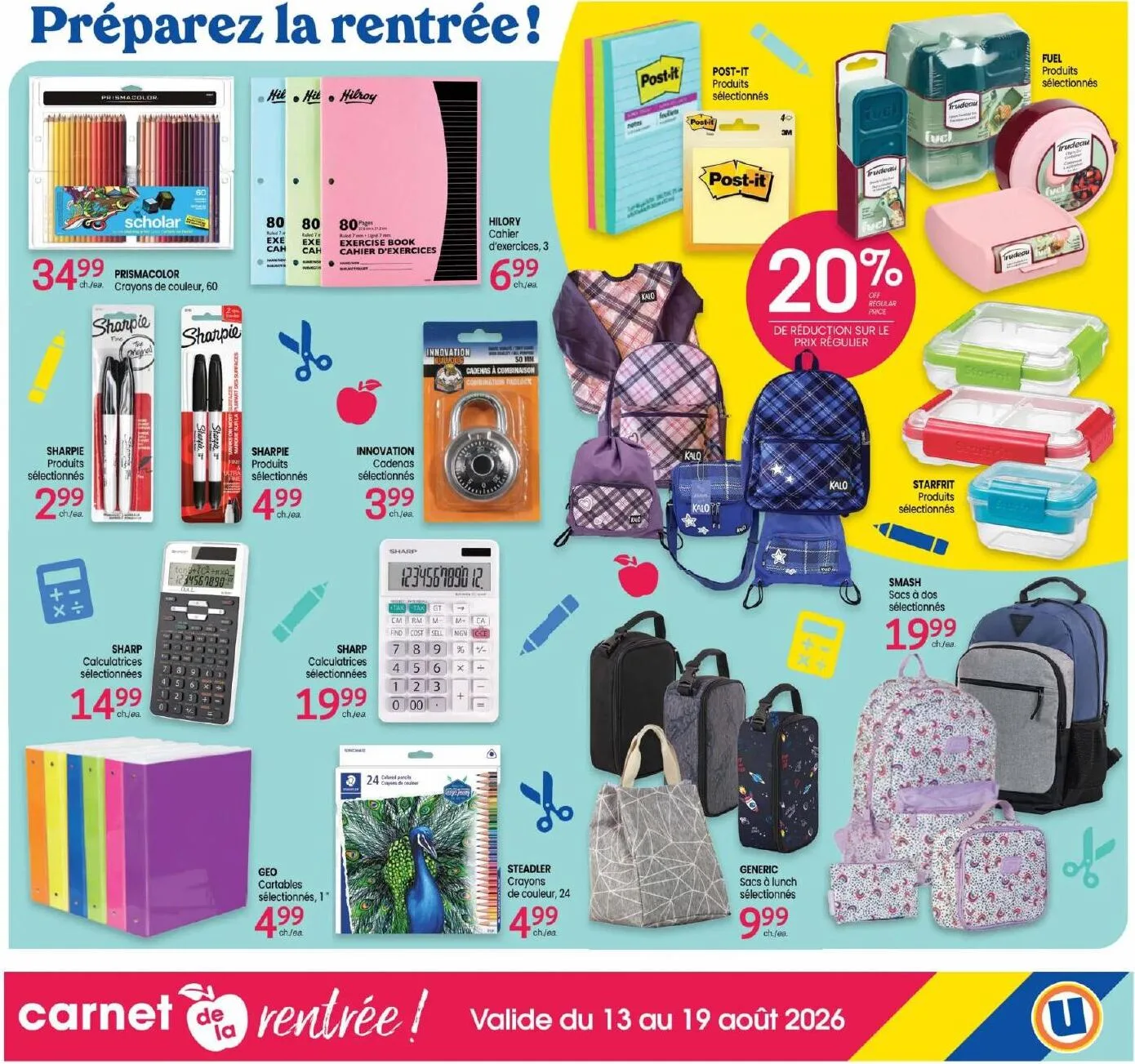Page 5 de la Cahier Uniprix de la Rentrée du 13 au 19 août 2026