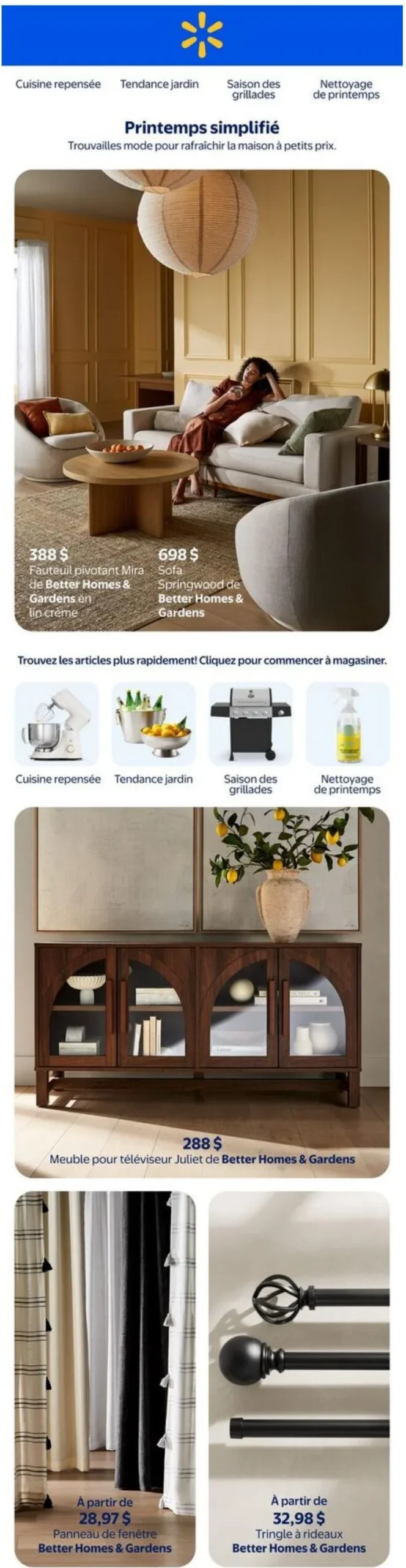 Page 1 de la Cahier Walmart Maison du 2 au 29 avril 2026