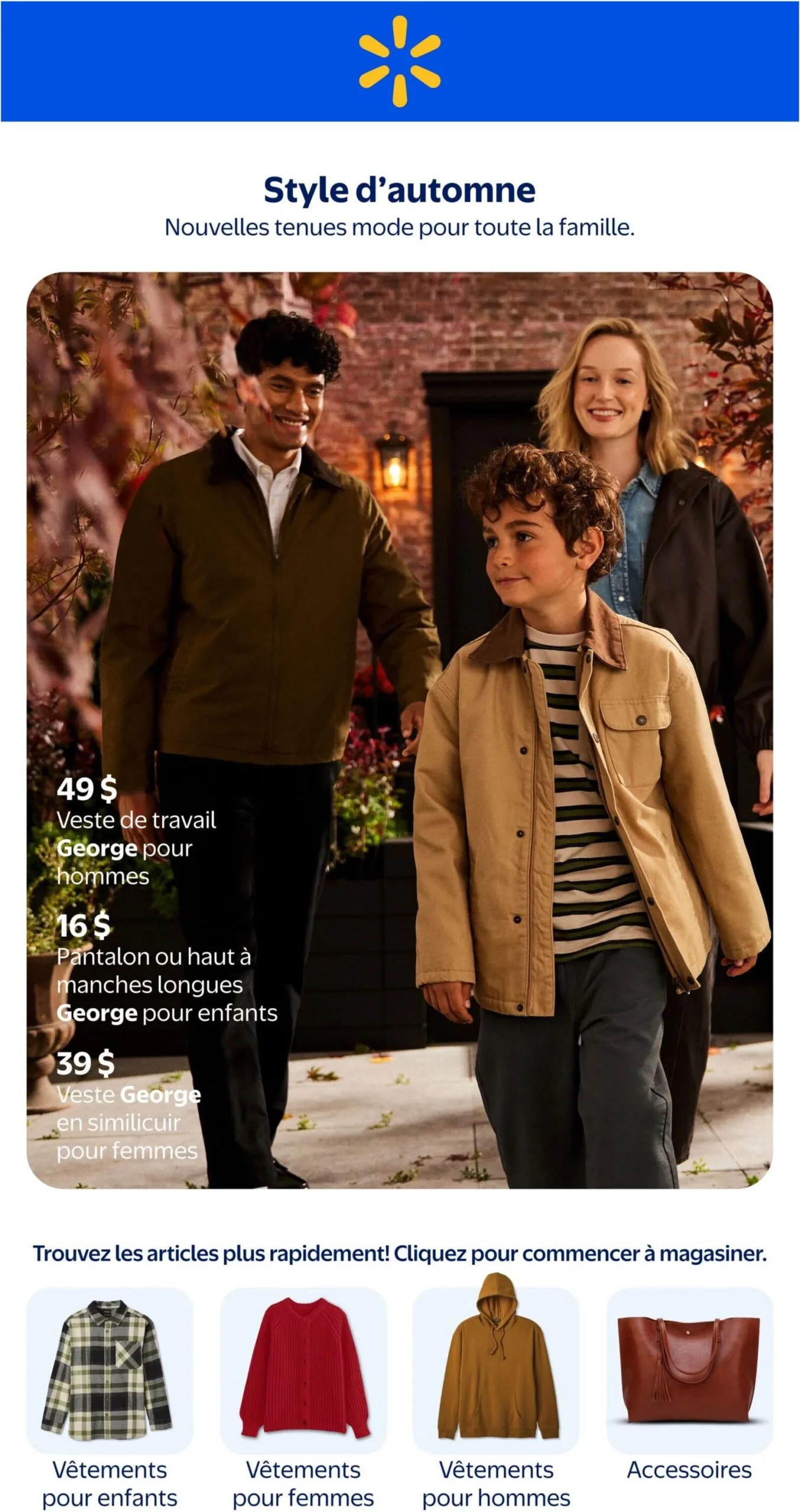 Page 1 de la Cahier Walmart Mode automnale du 10 septembre au 21 octobre 2026