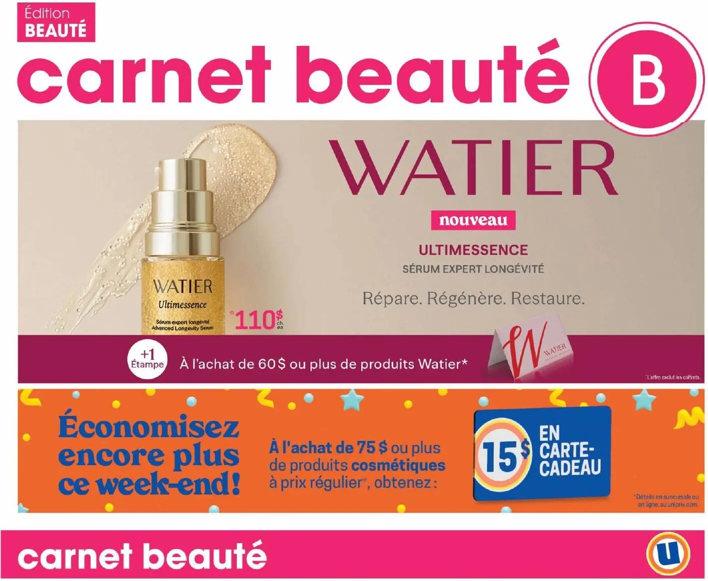 Page 1 de la Carnet Beauté Uniprix du 17 au 23 septembre 2026