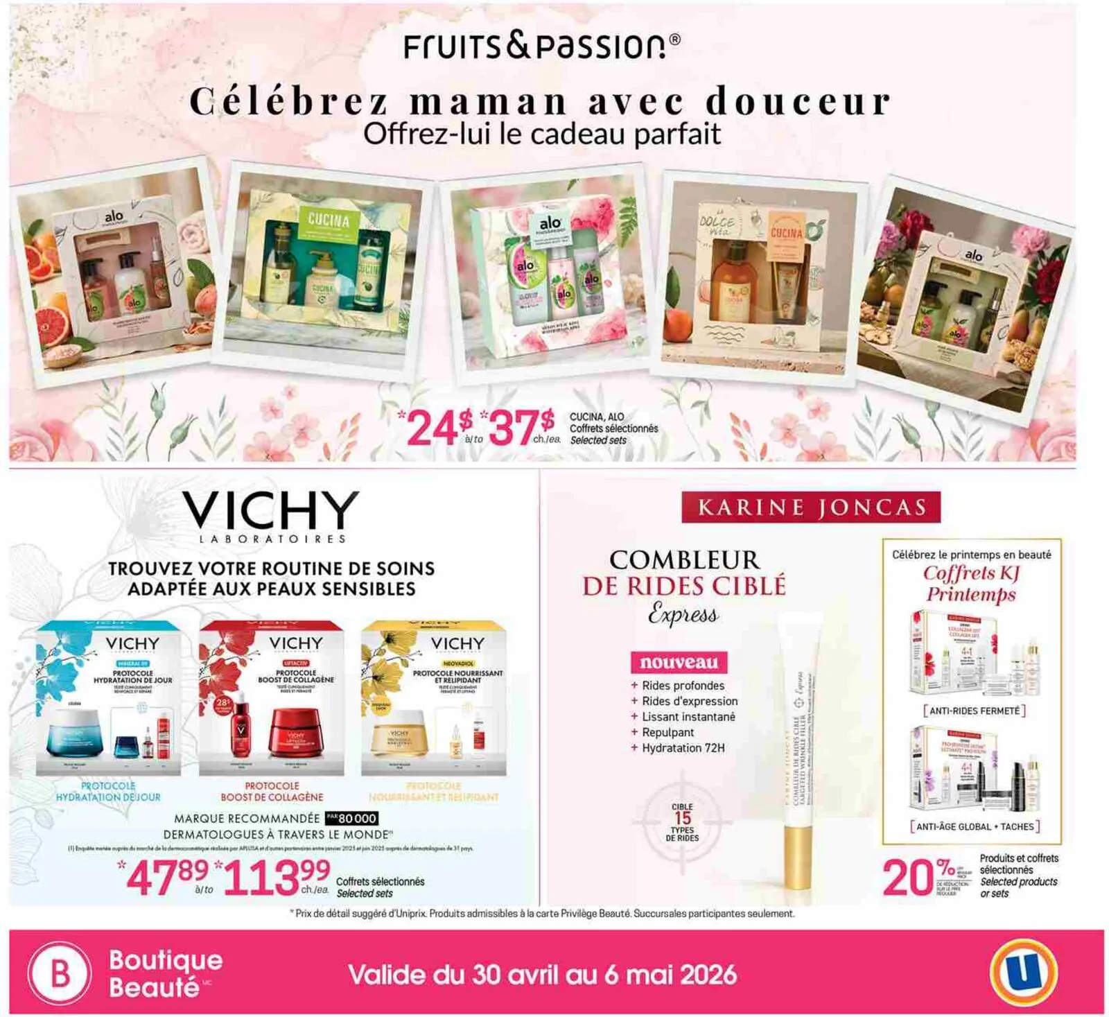 Page 4 de la Carnet Beauté Uniprix du 30 avril au 6 mai 2026