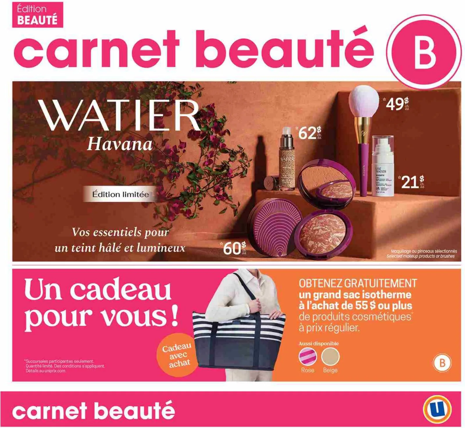 Page 1 de la Carnet Beauté Uniprix du 7 au 13 mai 2026