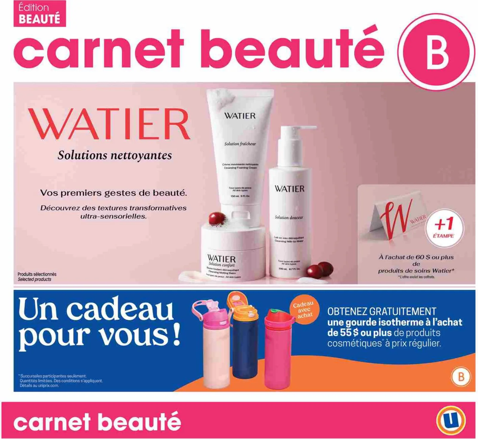 Page 1 de la Carnet Uniprix Beauté du 18 au 24 juin 2026