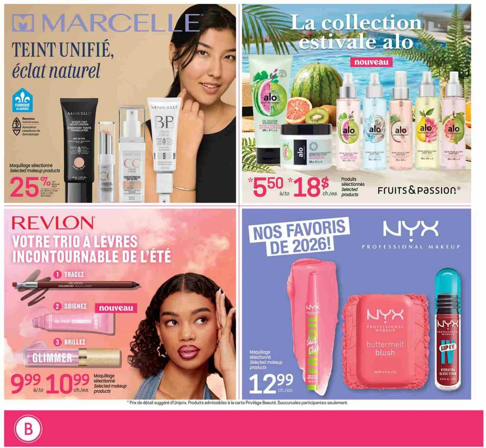 Page 2 de la Carnet Uniprix Beauté du 2 au 8 juillet 2026