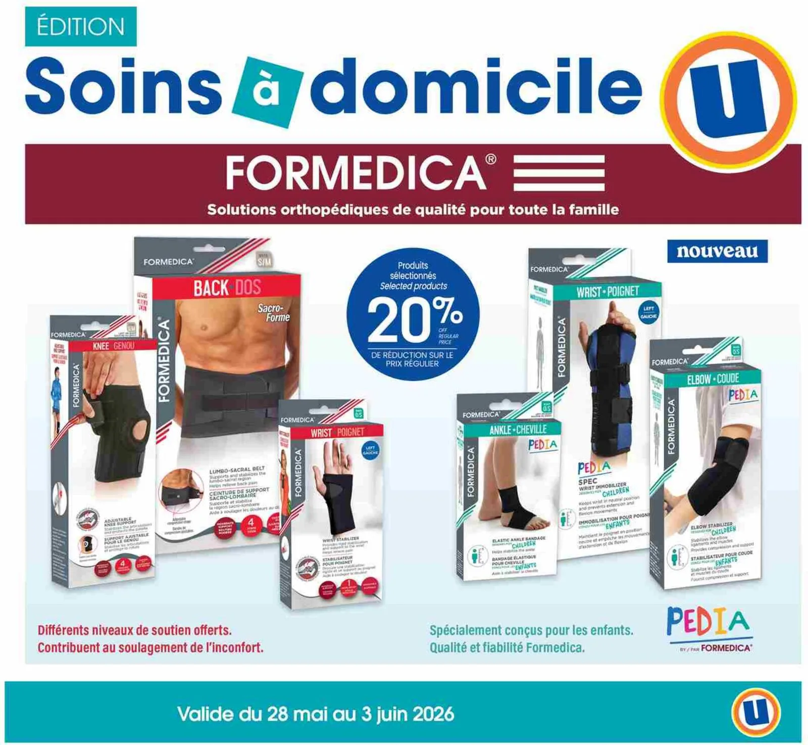 Page 1 de la Carnet Uniprix Soins à domicile du 28 mai au 3 juin 2026