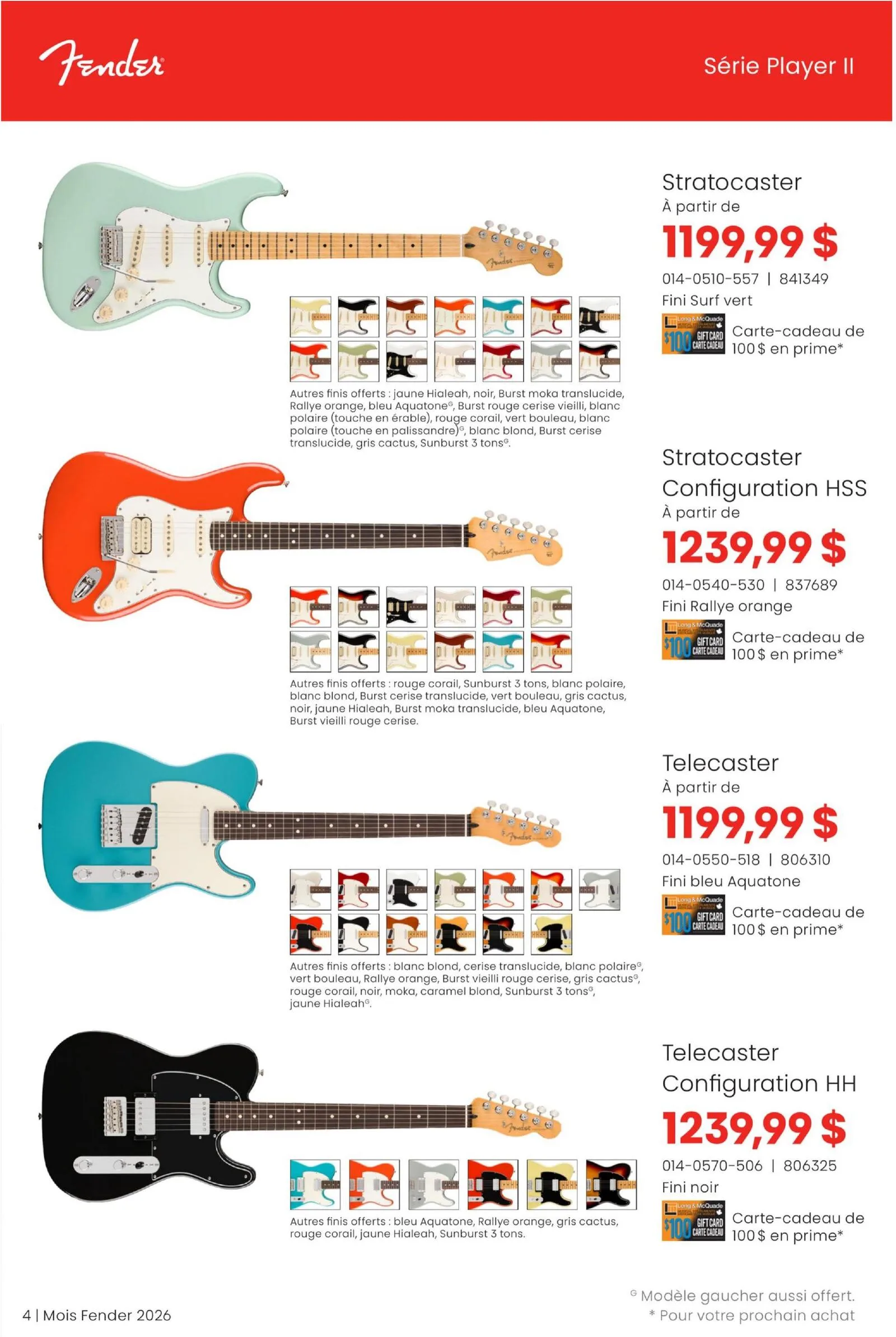Page 4 de la Catalogue Circulaire Long & McQuade du 31 juillet au 31 août 2026
