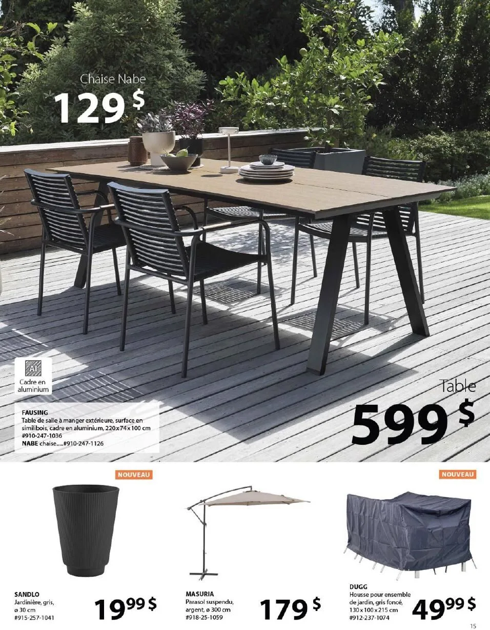 Page 15 de la Catalogue Jysk d&rsquo;été du 1 avril au 30 septembre 2026