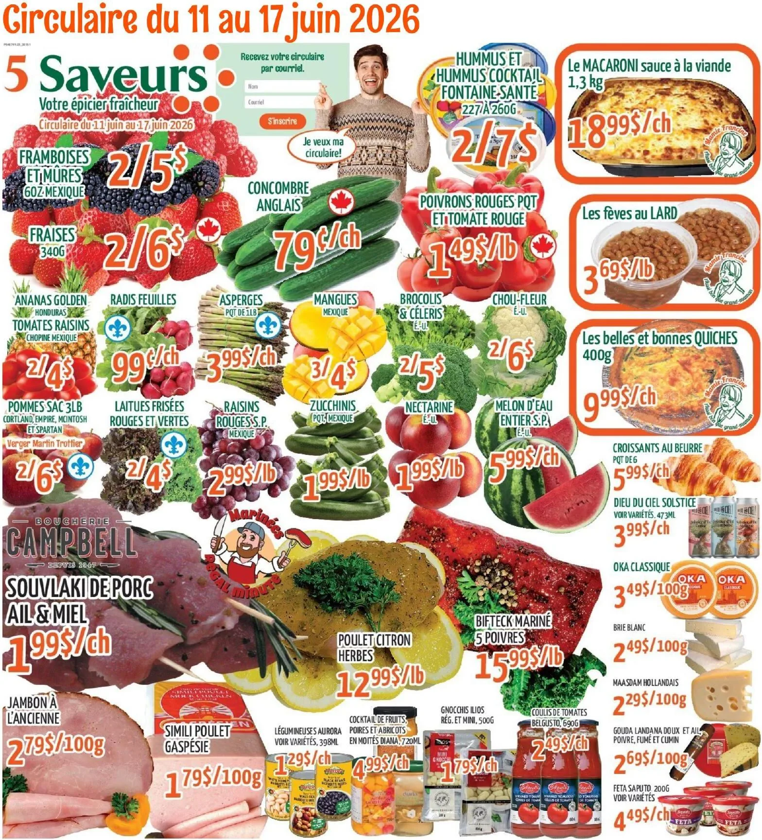 Page 1 de la Circulaire 5 Saveurs du 11 au 17 juin 2026