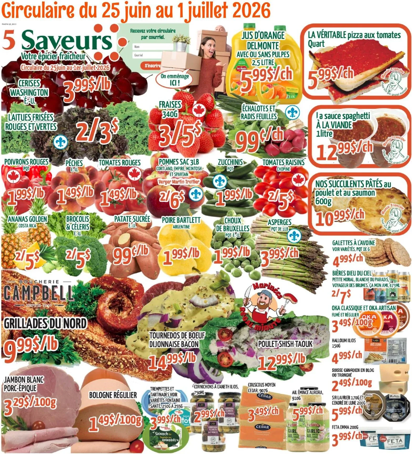 Page 1 de la Circulaire 5 Saveurs du 25 juin au 1 juillet 2026