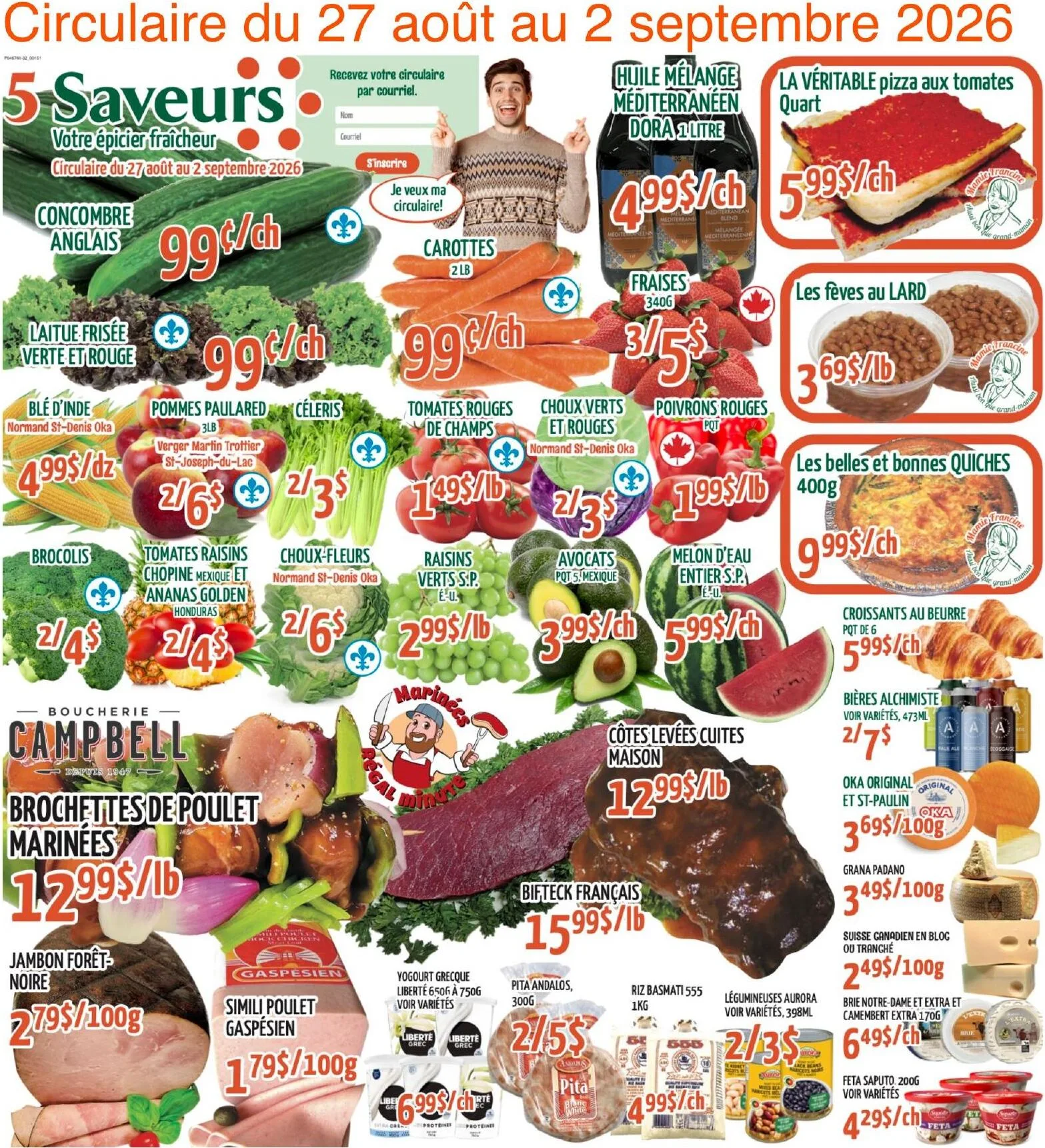 Page 1 de la Circulaire 5 Saveurs du 27 août au 2 septembre 2026