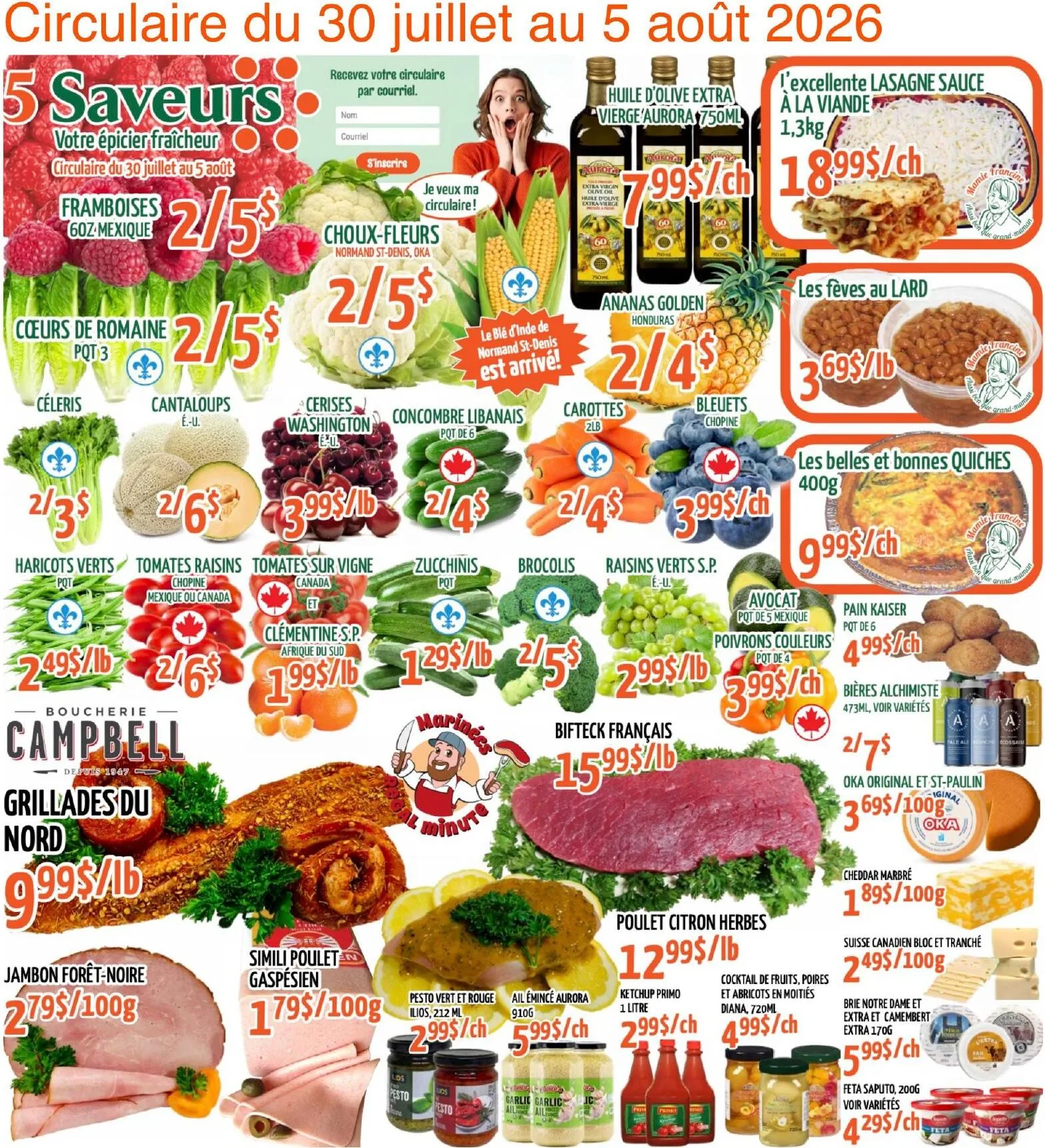 Page 1 de la Circulaire 5 Saveurs du 30 juillet au 5 août 2026