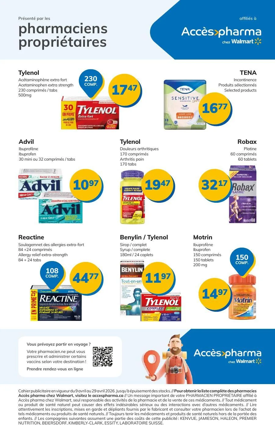 Page 1 de la Circulaire Accès Pharma du 9 au 29 avril 2026