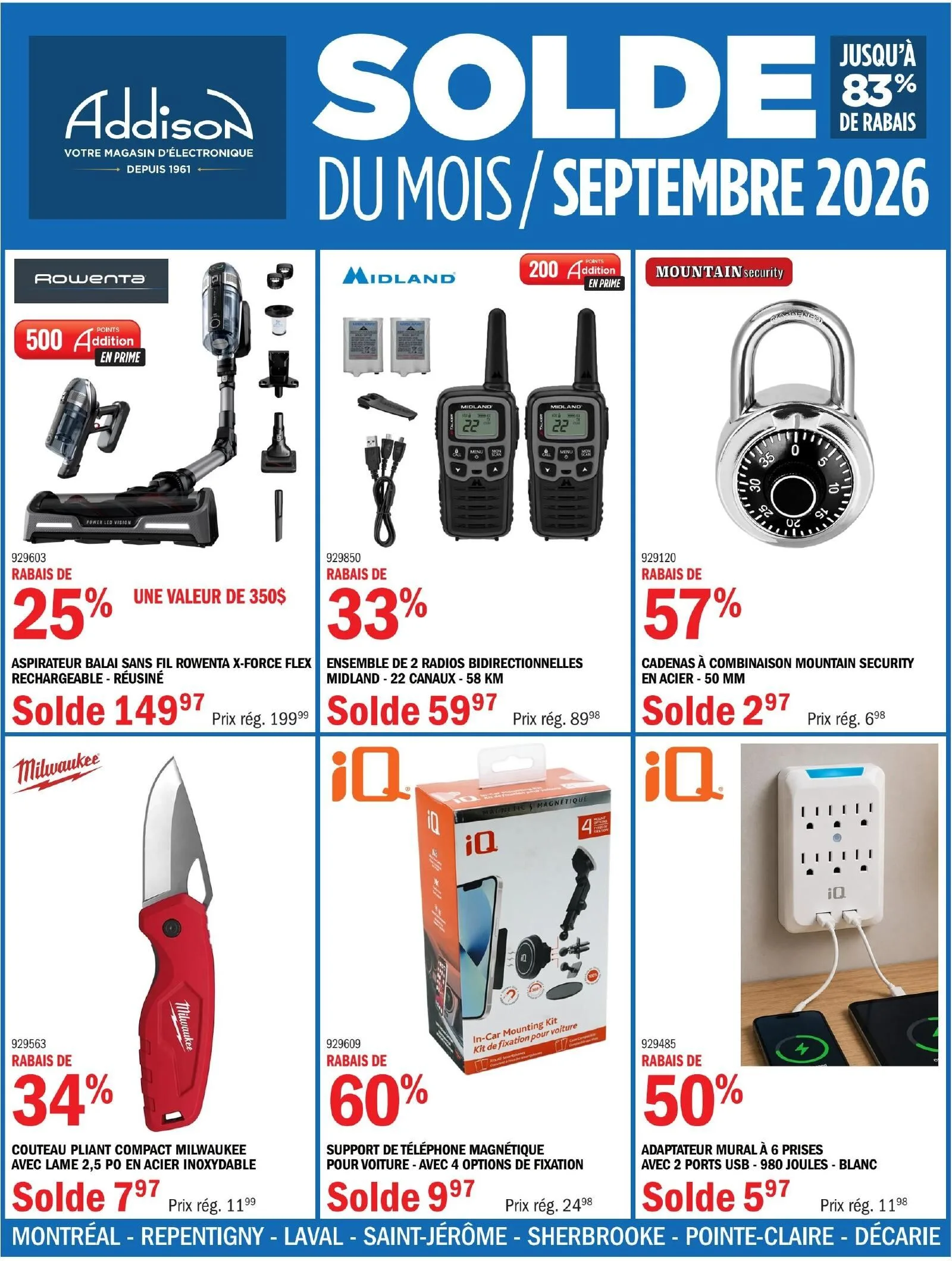 Page 1 de la Circulaire Addison Électronique du 1 au 30 septembre 2026