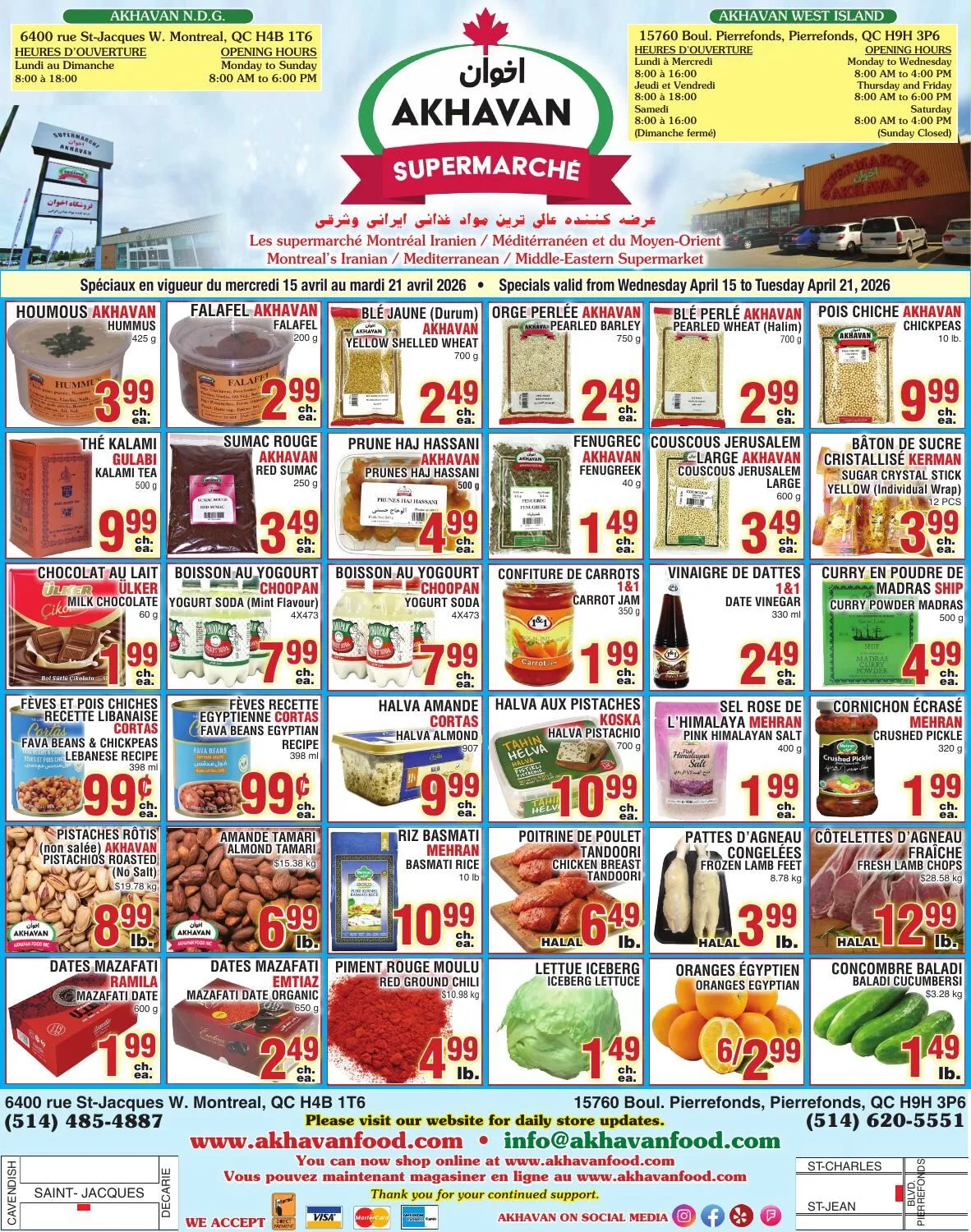 Page 1 de la Circulaire Akhavan du 15 au 21 avril 2026