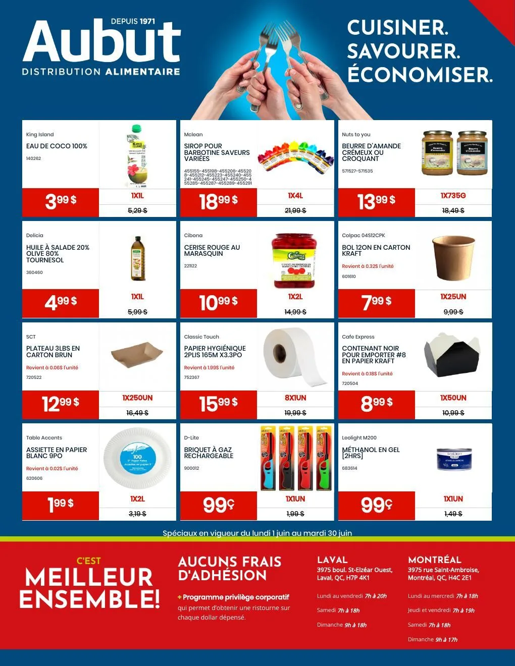 Page 2 de la Circulaire Aubut Spéciaux du Mois du 1 au 30 juin 2026