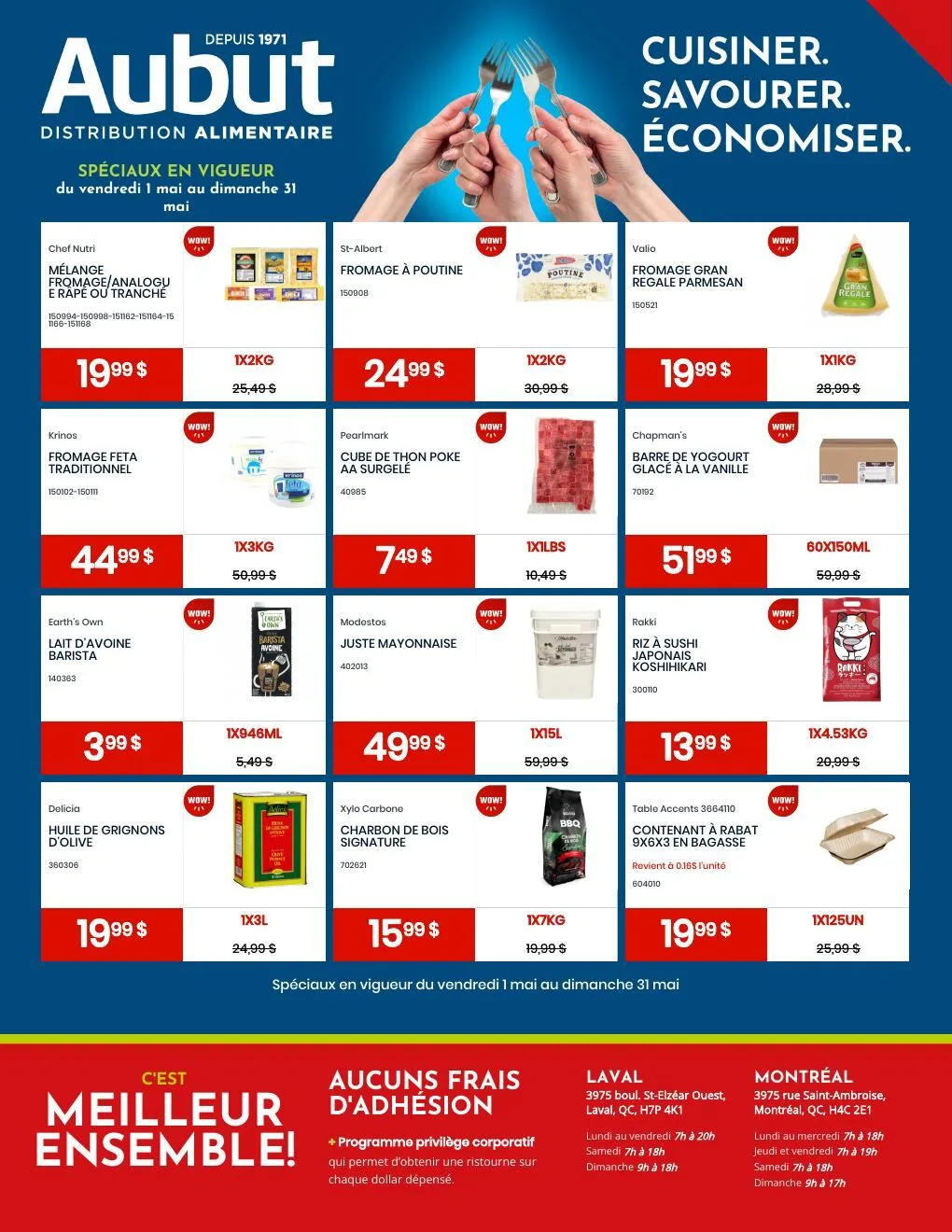 Page 1 de la Circulaire Aubut Spéciaux du Mois du 1 au 31 mai 2026