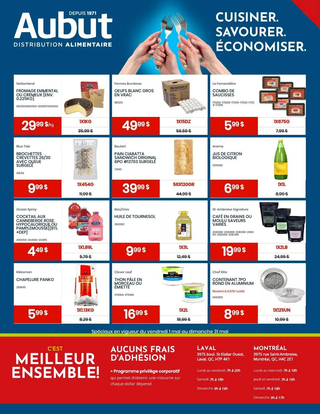 Page 2 de la Circulaire Aubut Spéciaux du Mois du 1 au 31 mai 2026