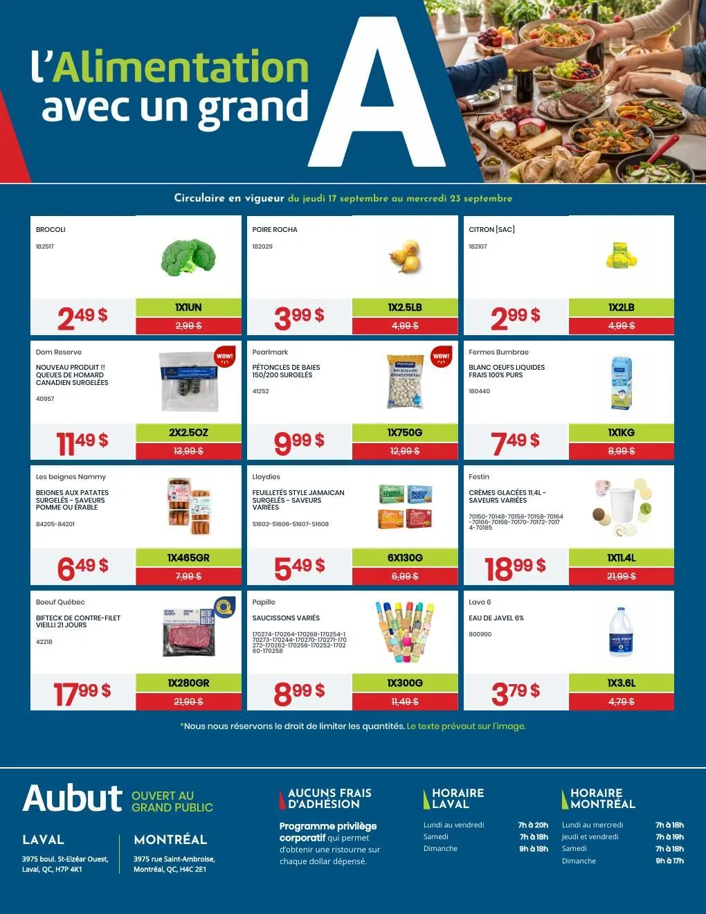 Page 1 de la Circulaire Aubut du 17 au 23 septembre 2026