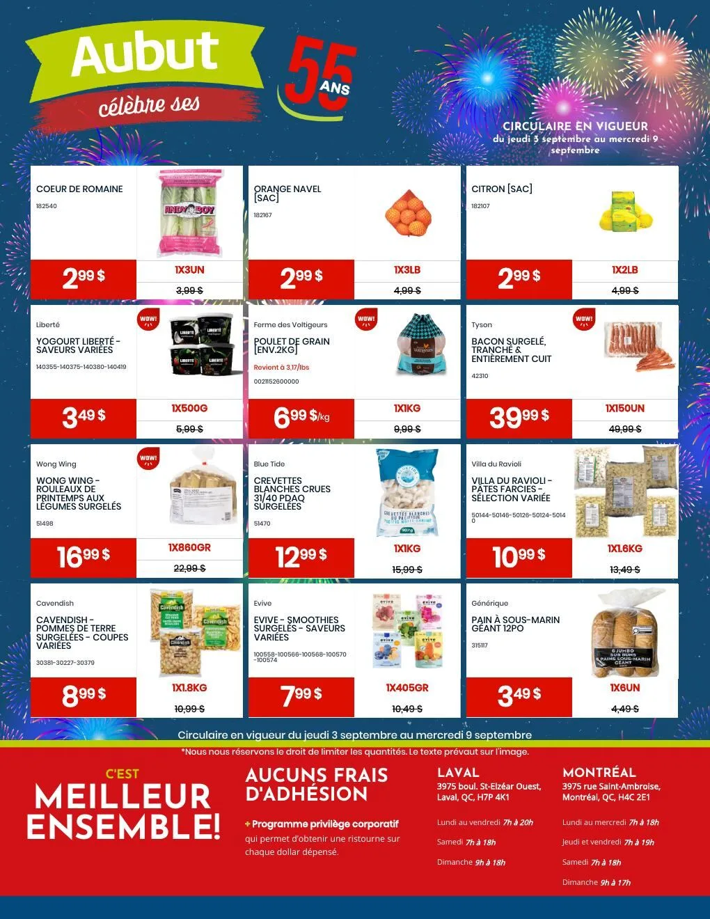 Page 1 de la Circulaire Aubut du 3 au 9 septembre 2026