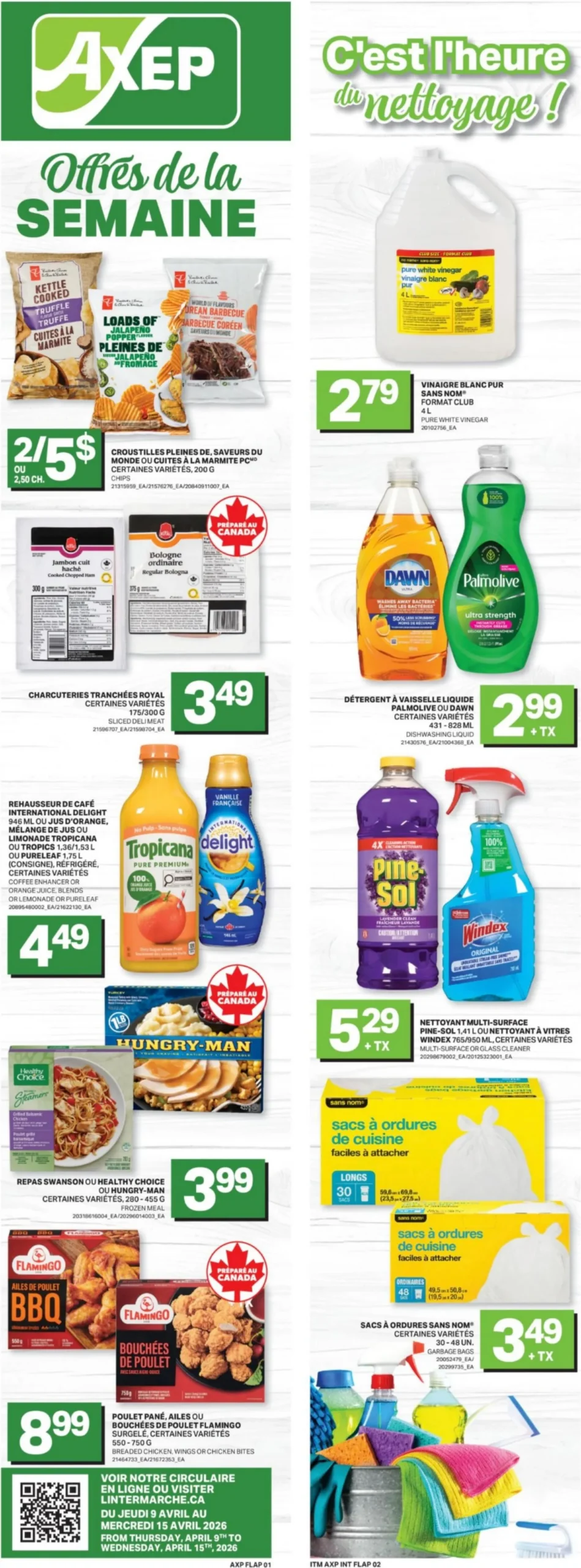 Page 1 de la Circulaire Axep du 9 au 15 avril 2026